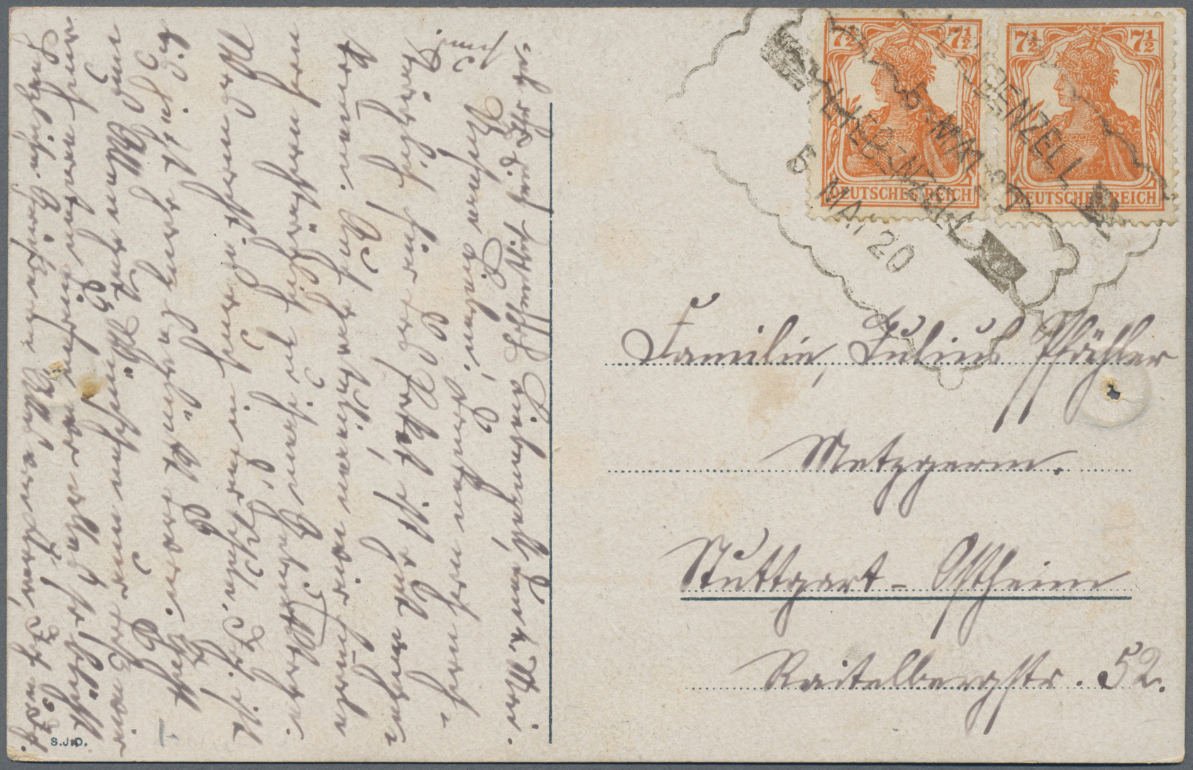 Stamp Auction Württemberg Wanderstempel Sale 45 GERMANY , lot