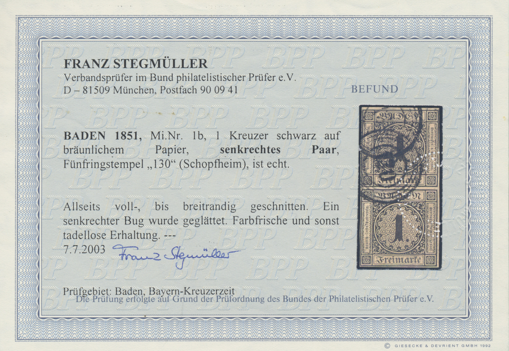 Lot 13662 - Baden - Marken und Briefe  -  Auktionshaus Christoph Gärtner GmbH & Co. KG 51th Auction - Day 5