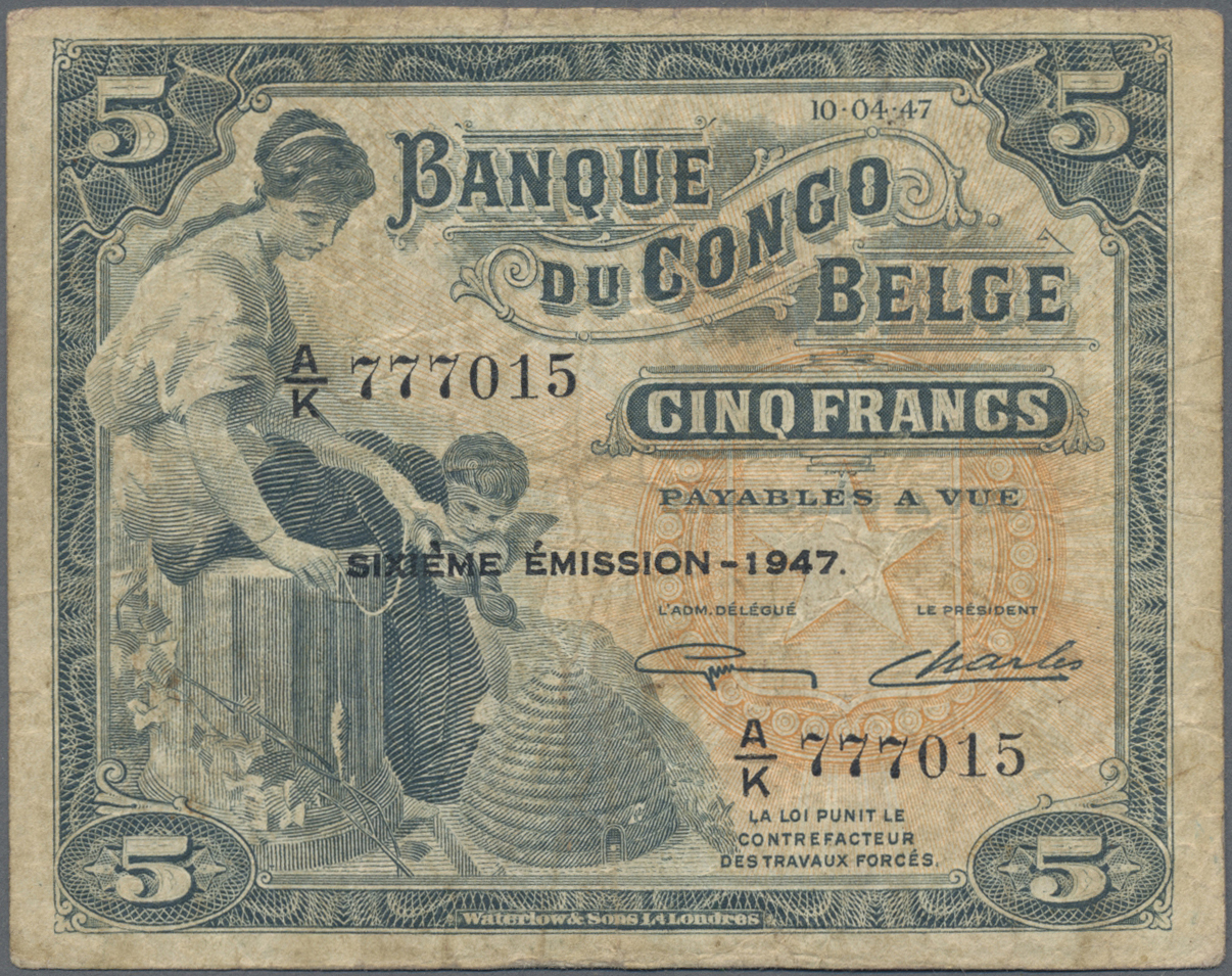 Lot 14027 - Belgian Congo / Belgisch Kongo | Banknoten - Auktionshaus Christoph Gärtner GmbH & Co. KG 53rd AUCTION - Day 6 Coins/Banknotes Lot 14027 - Belgian Congo / Belgisch Kongo | Banknoten - Auktionshaus Christoph Gärtner GmbH & Co. KG 53rd AUCTION - Day 6 Coins/Banknotes