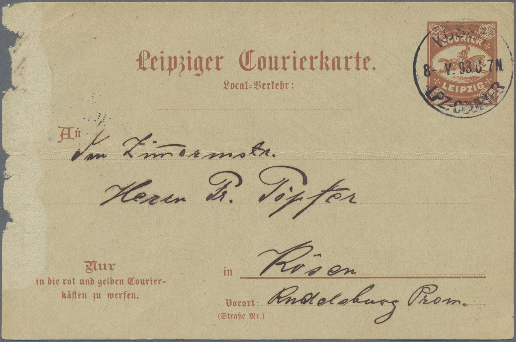 Lot 10383 - Deutsches Reich - Privatpost (Stadtpost)  -  Auktionshaus Christoph Gärtner GmbH & Co. KG 58th AUCTION - Day 3