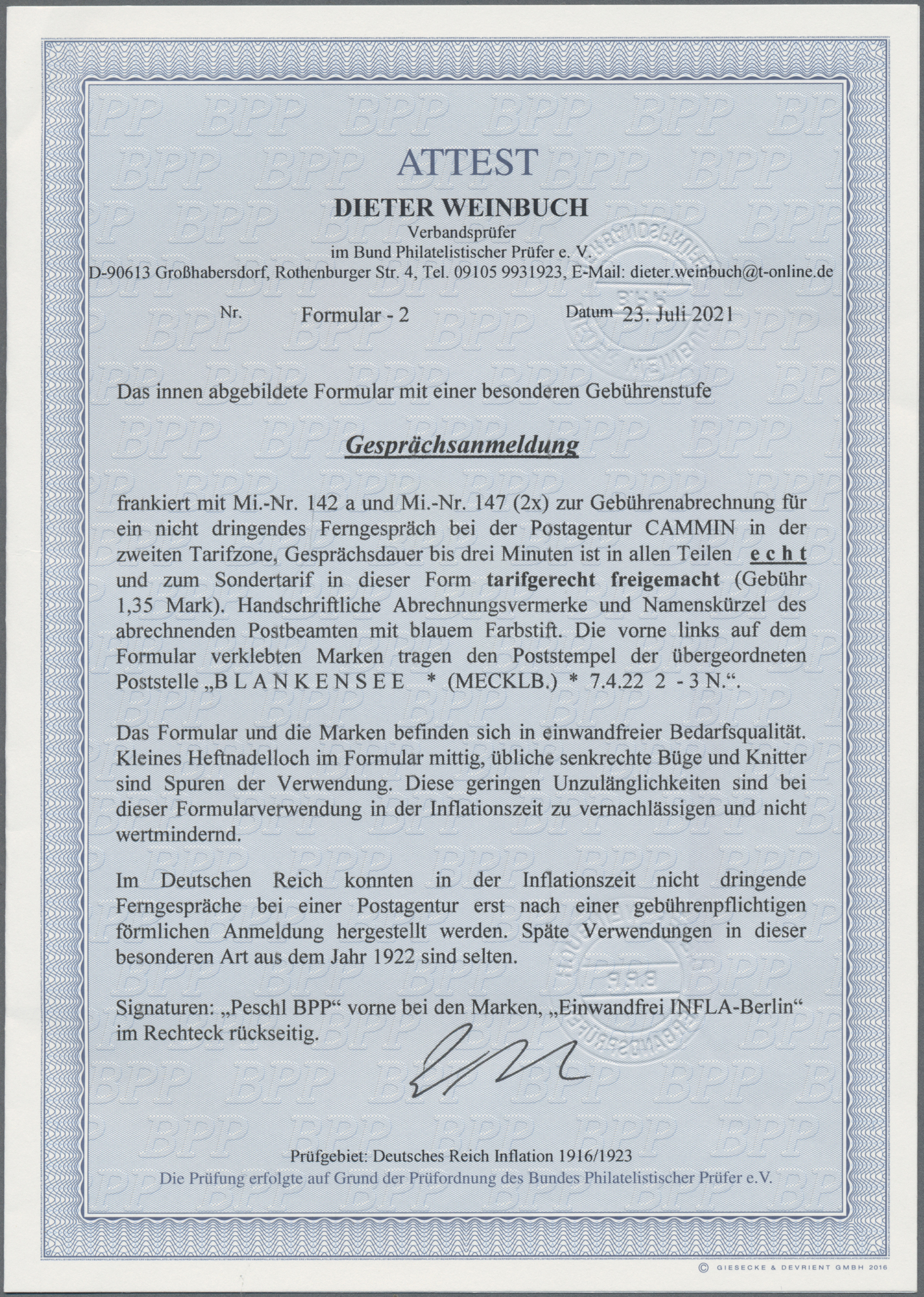 Lot 06097 - Deutsches Reich - Inflation  -  Auktionshaus Christoph Gärtner GmbH & Co. KG 51th Auction - Day 3