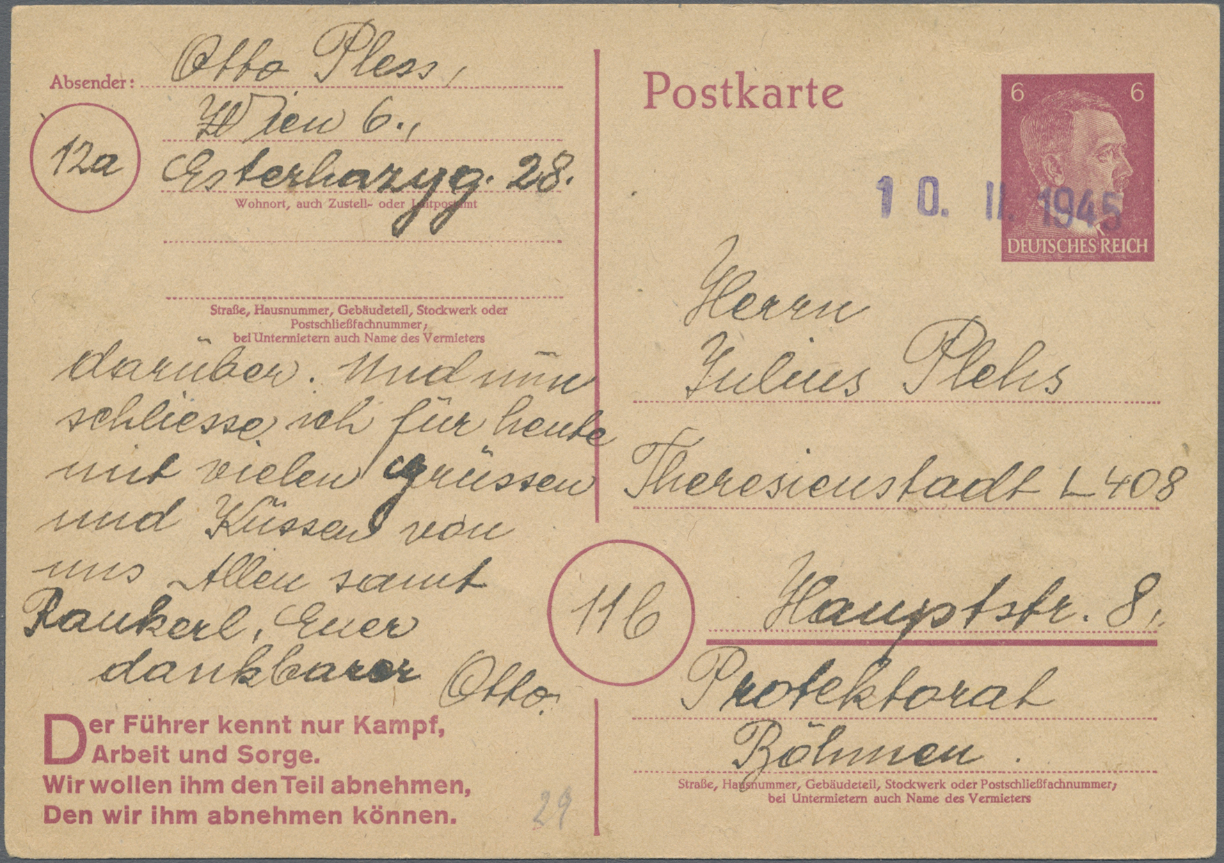 Lot 2151 - Dt. Besetzung II WK - Böhmen und Mähren - Zulassungsmarke (Theresienstadt-Marke) - Auction #211 Lot 2151 - Dt. Besetzung II WK - Böhmen und Mähren - Zulassungsmarke (Theresienstadt-Marke) - Auction #211