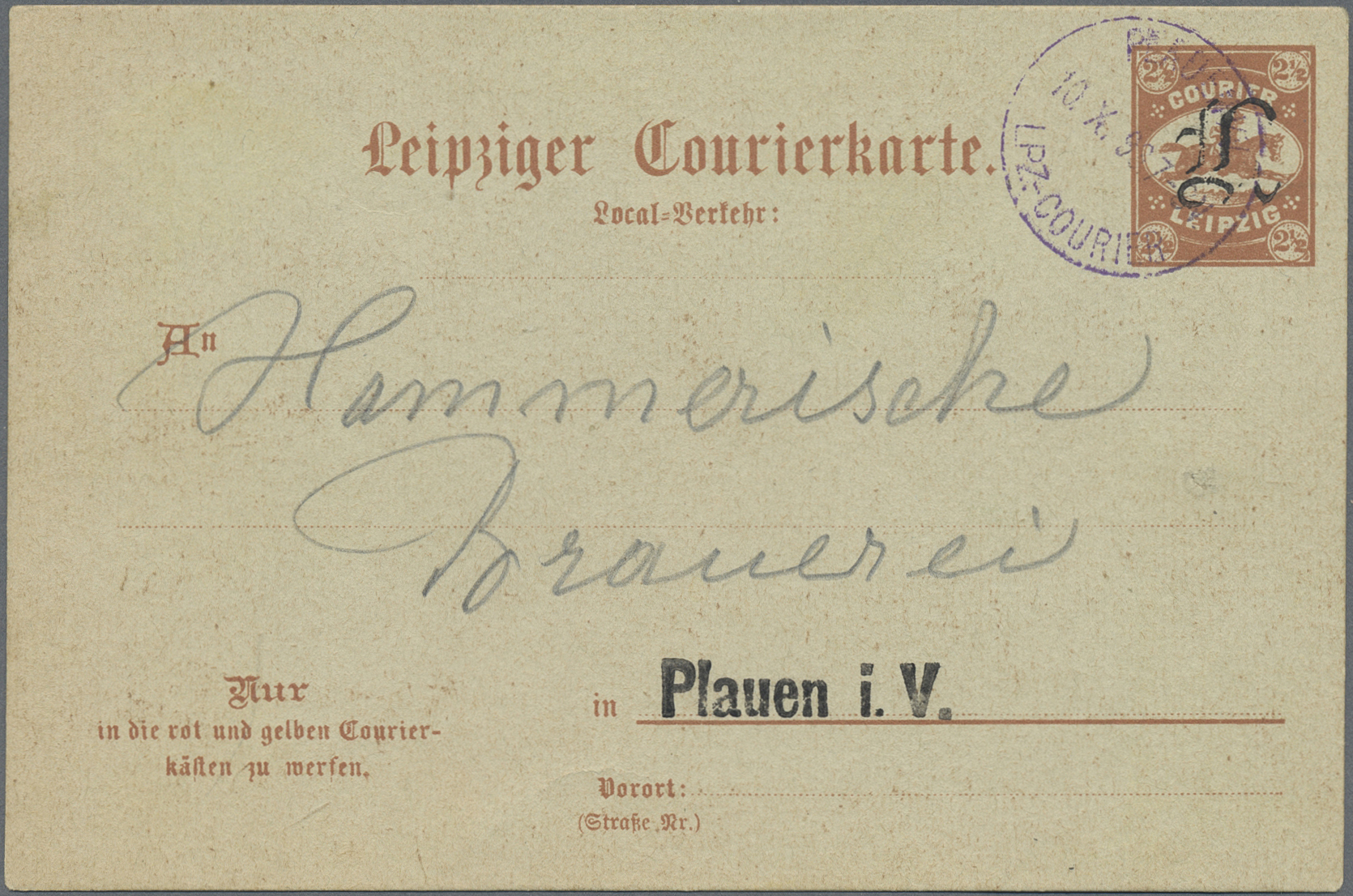 Lot 10450 - Deutsches Reich - Privatpost (Stadtpost)  -  Auktionshaus Christoph Gärtner GmbH & Co. KG 58th AUCTION - Day 3