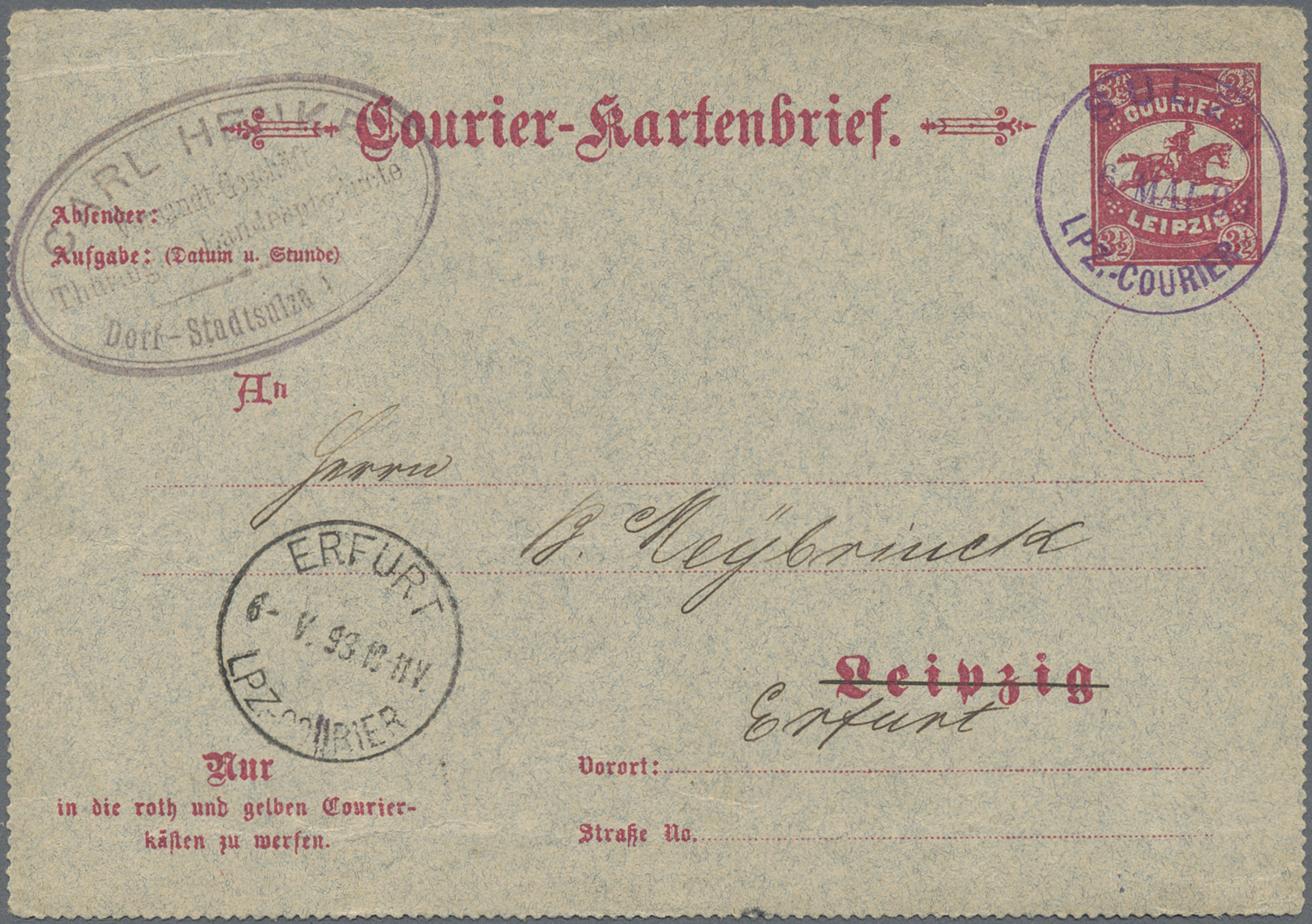 Lot 10469 - Deutsches Reich - Privatpost (Stadtpost)  -  Auktionshaus Christoph Gärtner GmbH & Co. KG 58th AUCTION - Day 3