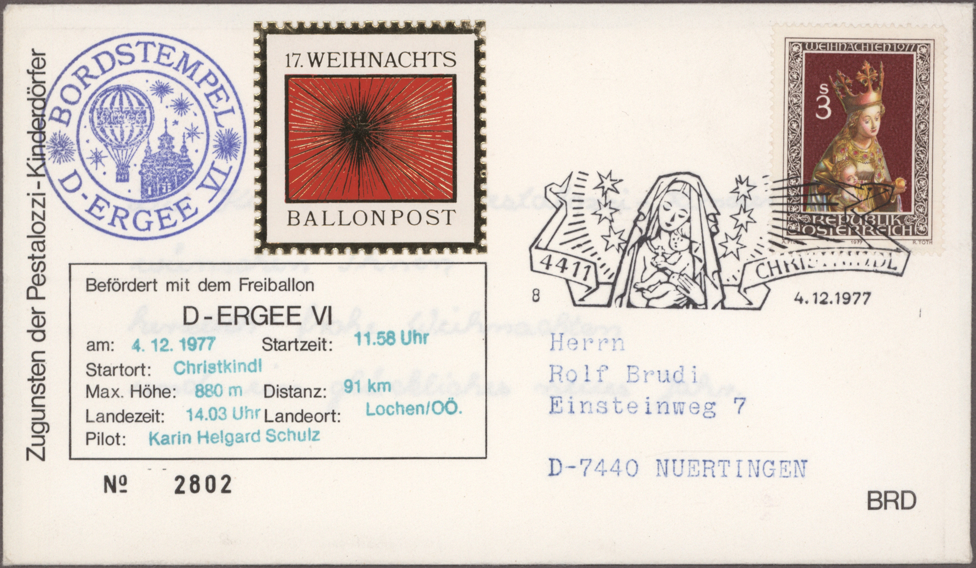 Lot 06697 - Österreich - Ballonpost  -  Auktionshaus Christoph Gärtner GmbH & Co. KG 53rd AUCTION - Day 4, Collections Overseas, Air & Shipmail, Thematics, Europe