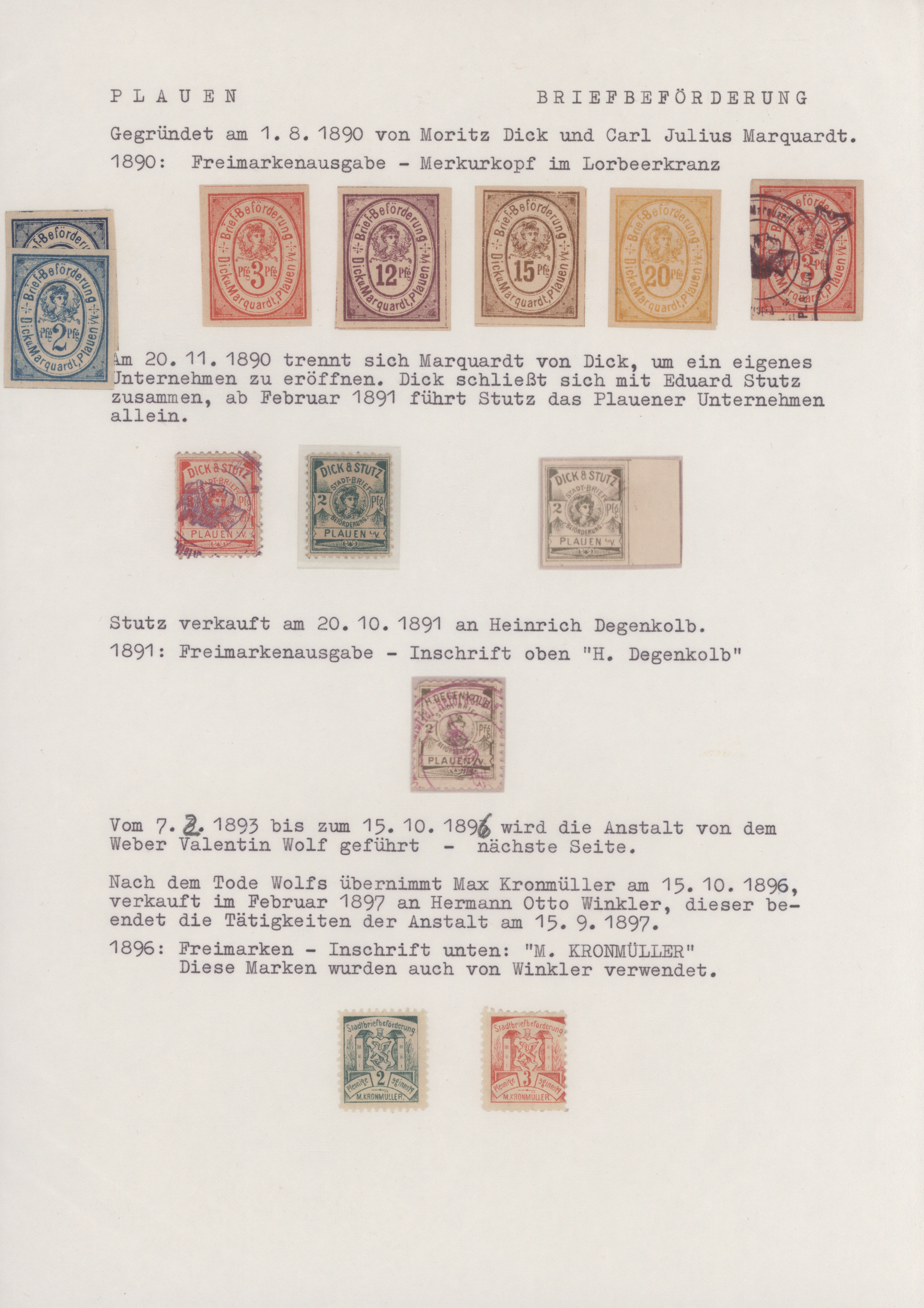 Lot 10452 - Deutsches Reich - Privatpost (Stadtpost)  -  Auktionshaus Christoph Gärtner GmbH & Co. KG 58th AUCTION - Day 3