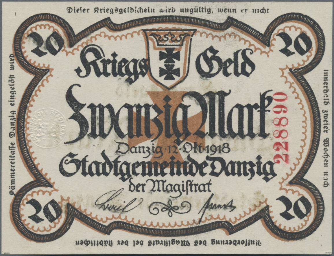 Lot 14552 - Deutschland - Nebengebiete Deutsches Reich | Banknoten  -  Auktionshaus Christoph Gärtner GmbH & Co. KG 53rd AUCTION - Day 6 Coins & Banknotes