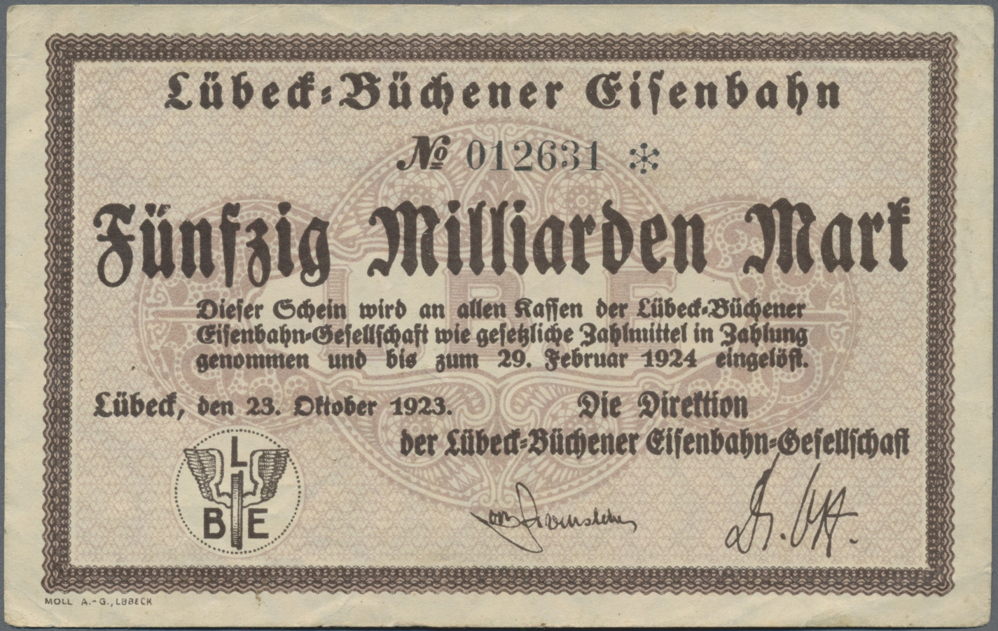Lot 14646 - Deutschland - Reichsbahn / Reichspost | Banknoten - Auktionshaus Christoph Gärtner GmbH & Co. KG 53rd AUCTION - Day 6 Coins/Banknotes Lot 14646 - Deutschland - Reichsbahn / Reichspost | Banknoten - Auktionshaus Christoph Gärtner GmbH & Co. KG 53rd AUCTION - Day 6 Coins/Banknotes
