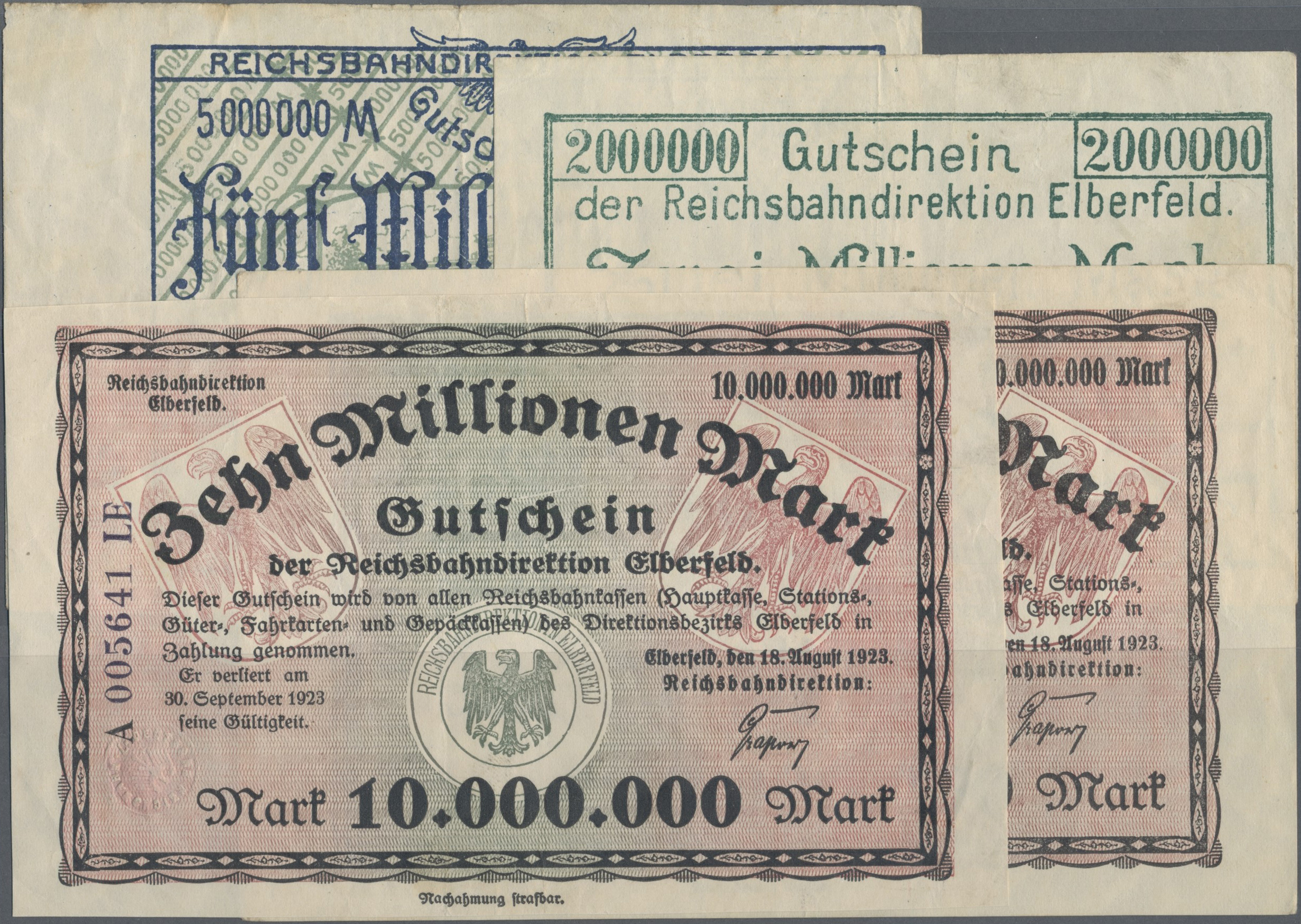 Lot 14631 - Deutschland - Reichsbahn / Reichspost | Banknoten - Auktionshaus Christoph Gärtner GmbH & Co. KG 53rd AUCTION - Day 6 Coins/Banknotes Lot 14631 - Deutschland - Reichsbahn / Reichspost | Banknoten - Auktionshaus Christoph Gärtner GmbH & Co. KG 53rd AUCTION - Day 6 Coins/Banknotes