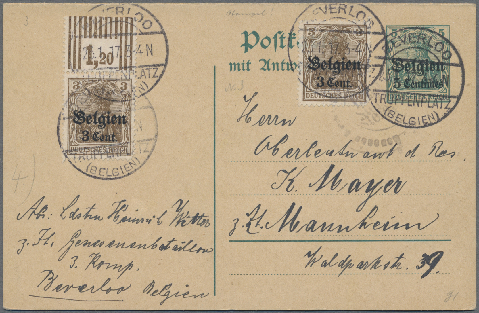 Lot 11002 - Deutsche Besetzung I. WK: Landespost in Belgien - Auktionshaus Christoph Gärtner GmbH & Co. KG 57th AUCTION - Day 5 Lot 11002 - Deutsche Besetzung I. WK: Landespost in Belgien - Auktionshaus Christoph Gärtner GmbH & Co. KG 57th AUCTION - Day 5