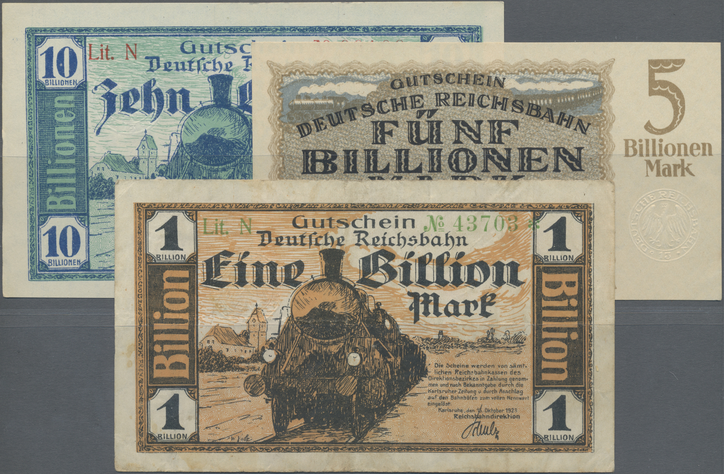 Lot 14825 - Deutschland - Reichsbahn / Reichspost | Banknoten - Auktionshaus Christoph Gärtner GmbH & Co. KG 53rd AUCTION - Day 6 Coins & Banknotes Lot 14825 - Deutschland - Reichsbahn / Reichspost | Banknoten - Auktionshaus Christoph Gärtner GmbH & Co. KG 53rd AUCTION - Day 6 Coins & Banknotes