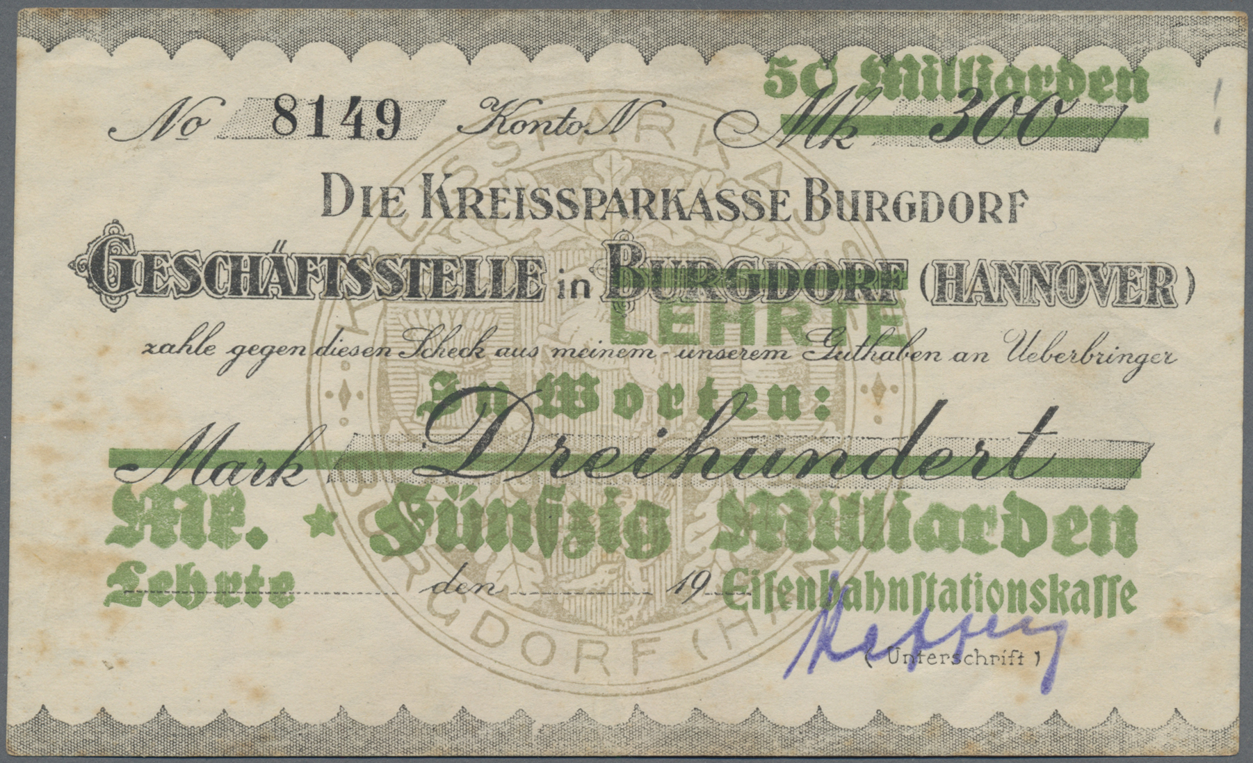 Lot 14643 - Deutschland - Reichsbahn / Reichspost | Banknoten - Auktionshaus Christoph Gärtner GmbH & Co. KG 53rd AUCTION - Day 6 Coins/Banknotes Lot 14643 - Deutschland - Reichsbahn / Reichspost | Banknoten - Auktionshaus Christoph Gärtner GmbH & Co. KG 53rd AUCTION - Day 6 Coins/Banknotes