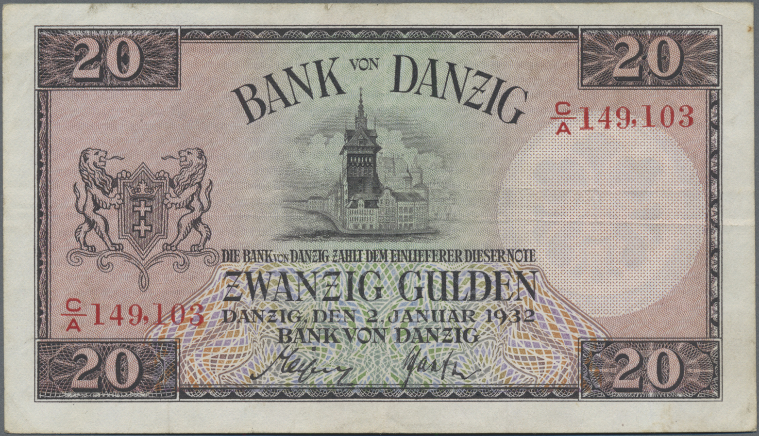 Lot 14574 - Deutschland - Nebengebiete Deutsches Reich | Banknoten  -  Auktionshaus Christoph Gärtner GmbH & Co. KG 53rd AUCTION - Day 6 Coins & Banknotes