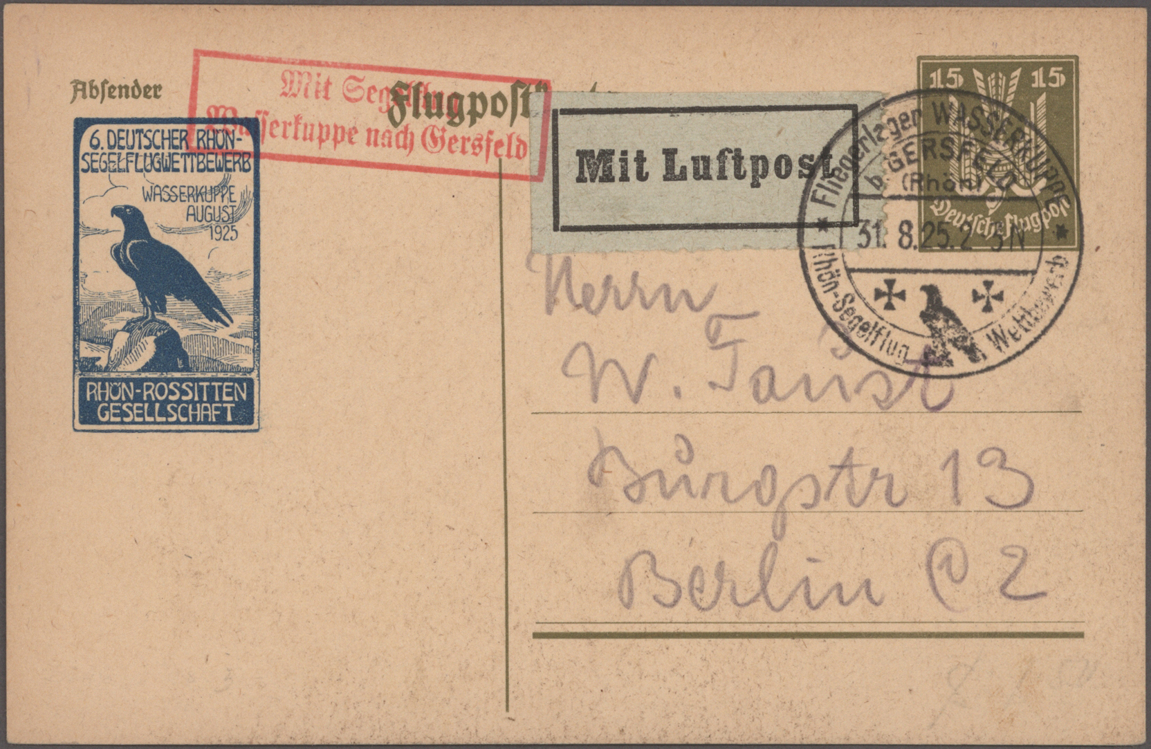 Lot 11513 - flugpost deutschland - Auktionshaus Christoph Gärtner GmbH & Co. KG 58th AUCTION - Day 4 Lot 11513 - flugpost deutschland - Auktionshaus Christoph Gärtner GmbH & Co. KG 58th AUCTION - Day 4