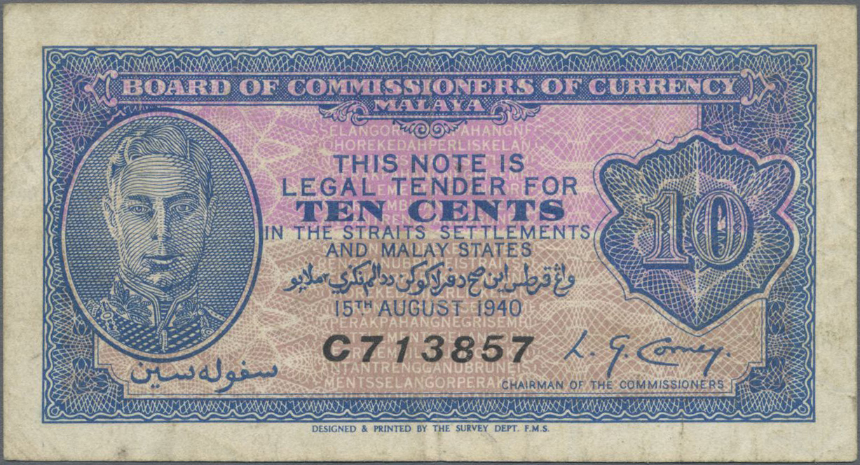 Lot 14207 - Malaya | Banknoten - Auktionshaus Christoph Gärtner GmbH & Co. KG 53rd AUCTION - Day 6 Coins/Banknotes Lot 14207 - Malaya | Banknoten - Auktionshaus Christoph Gärtner GmbH & Co. KG 53rd AUCTION - Day 6 Coins/Banknotes