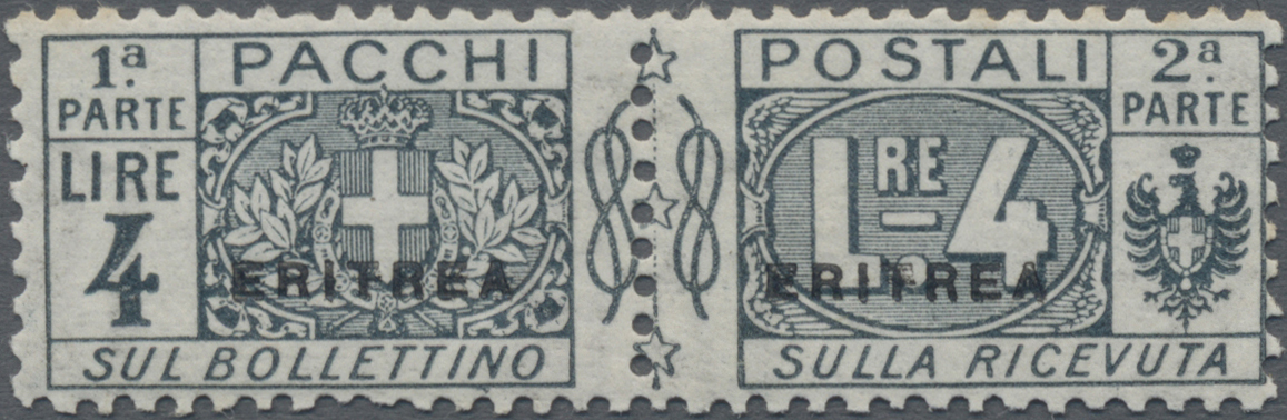Lot 01490 - Italienisch-Eritrea - Paketmarken - Auktionshaus Christoph Gärtner GmbH & Co. KG 53rd AUCTION - Day 2 Overseas, Europe Lot 01490 - Italienisch-Eritrea - Paketmarken - Auktionshaus Christoph Gärtner GmbH & Co. KG 53rd AUCTION - Day 2 Overseas, Europe