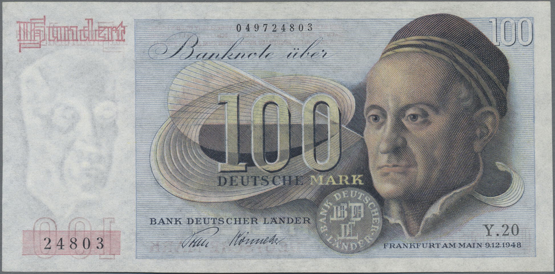 Lot 14535 - Deutschland - Bank Deutscher Länder + Bundesrepublik Deutschland | Banknoten  -  Auktionshaus Christoph Gärtner GmbH & Co. KG 53rd AUCTION - Day 6 Coins & Banknotes