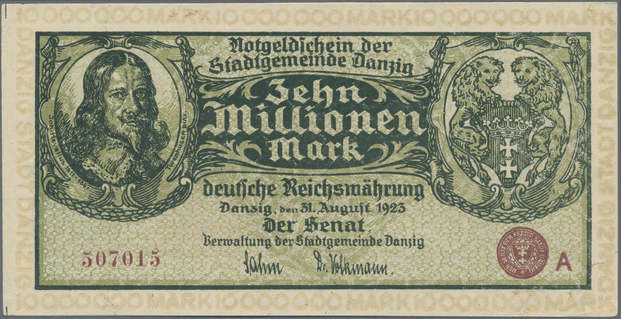 Lot 14570 - Deutschland - Nebengebiete Deutsches Reich | Banknoten  -  Auktionshaus Christoph Gärtner GmbH & Co. KG 53rd AUCTION - Day 6 Coins & Banknotes