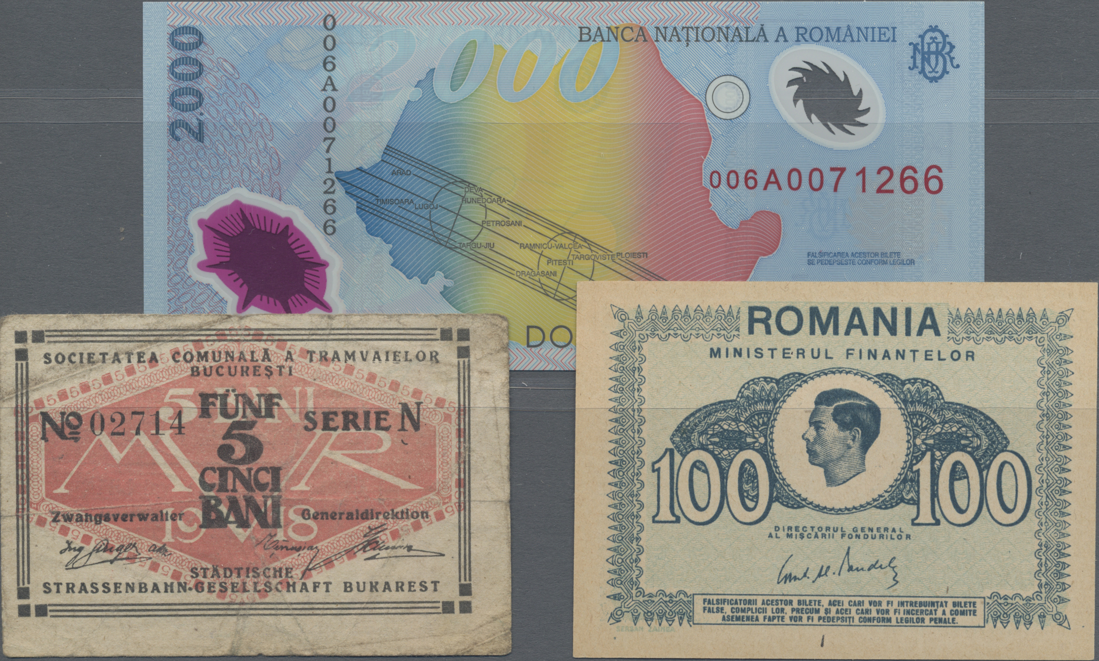 Romania 5 Lei 1952 Specimen