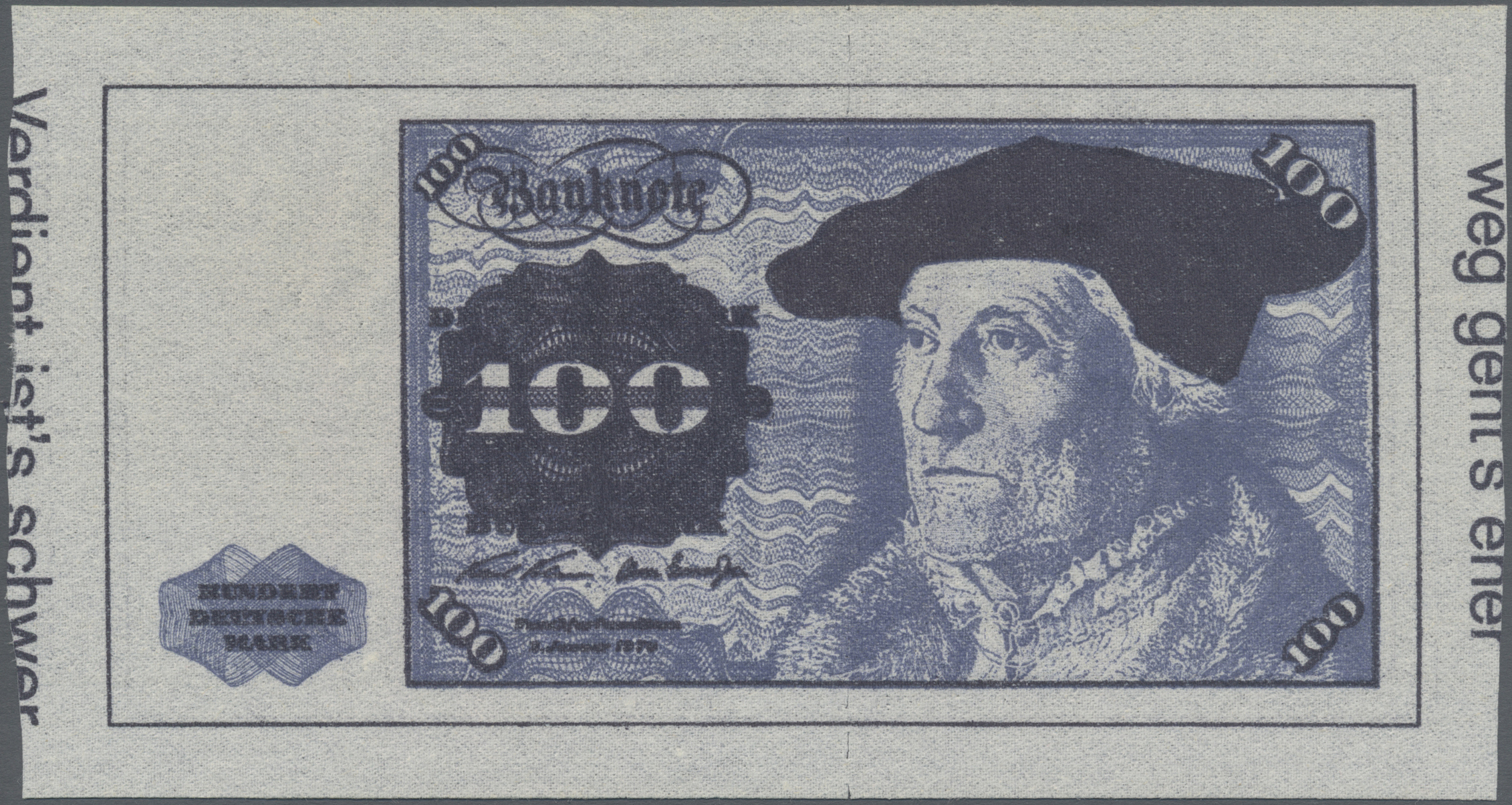 Lot 14459 - Testbanknoten | Banknoten  -  Auktionshaus Christoph Gärtner GmbH & Co. KG 53rd AUCTION - Day 6 Coins & Banknotes