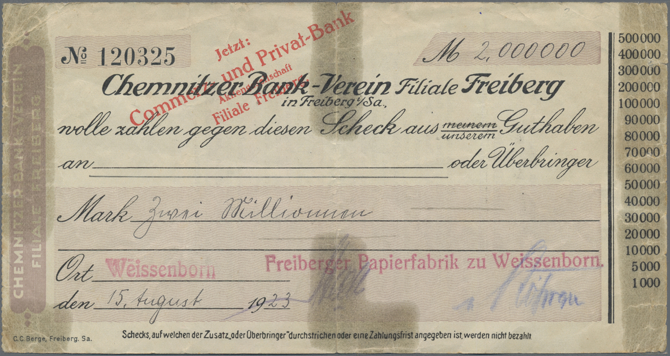 Lot 14768 - Deutschland - Notgeld - Sachsen | Banknoten - Auktionshaus Christoph Gärtner GmbH & Co. KG 53rd AUCTION - Day 6 Coins & Banknotes Lot 14768 - Deutschland - Notgeld - Sachsen | Banknoten - Auktionshaus Christoph Gärtner GmbH & Co. KG 53rd AUCTION - Day 6 Coins & Banknotes