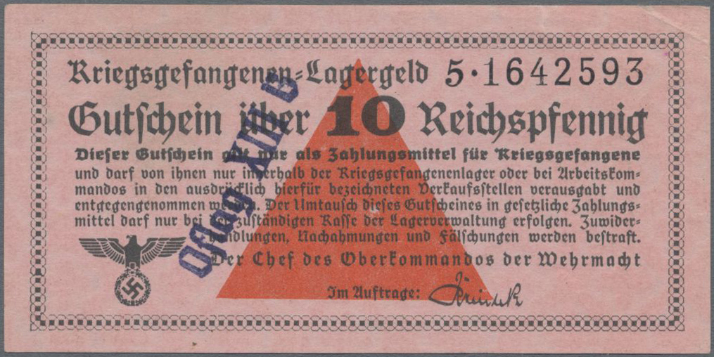 Lot 14608 - Deutschland - Konzentrations- und Kriegsgefangenenlager | Banknoten - Auktionshaus Christoph Gärtner GmbH & Co. KG 53rd AUCTION - Day 6 Coins & Banknotes Lot 14608 - Deutschland - Konzentrations- und Kriegsgefangenenlager | Banknoten - Auktionshaus Christoph Gärtner GmbH & Co. KG 53rd AUCTION - Day 6 Coins & Banknotes