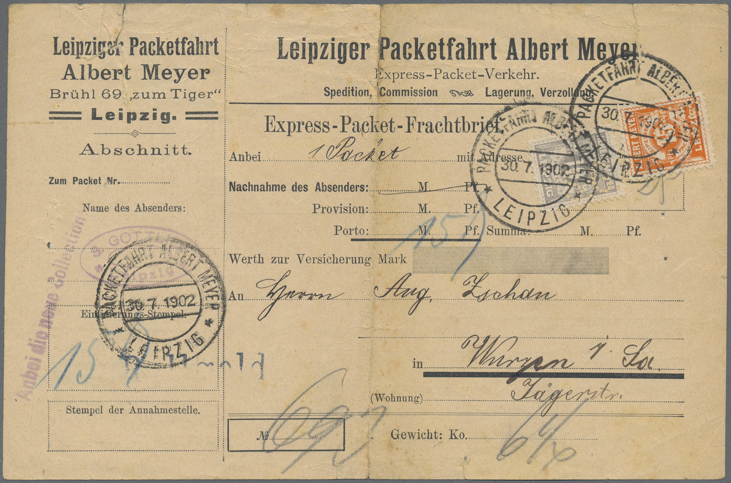 Lot 10409 - Deutsches Reich - Privatpost (Stadtpost) - Auktionshaus Christoph Gärtner GmbH & Co. KG 58th AUCTION - Day 3 Lot 10409 - Deutsches Reich - Privatpost (Stadtpost) - Auktionshaus Christoph Gärtner GmbH & Co. KG 58th AUCTION - Day 3
