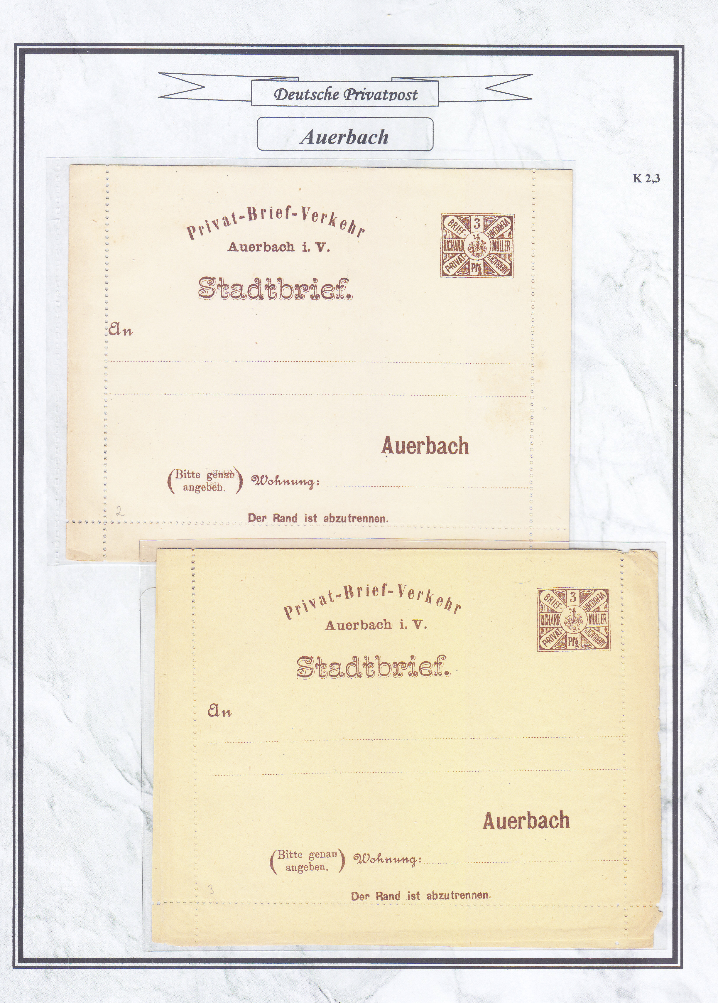 Lot 36810 - Deutsches Reich - Privatpost (Stadtpost)  -  Auktionshaus Christoph Gärtner GmbH & Co. KG Sale #44 Collections Germany