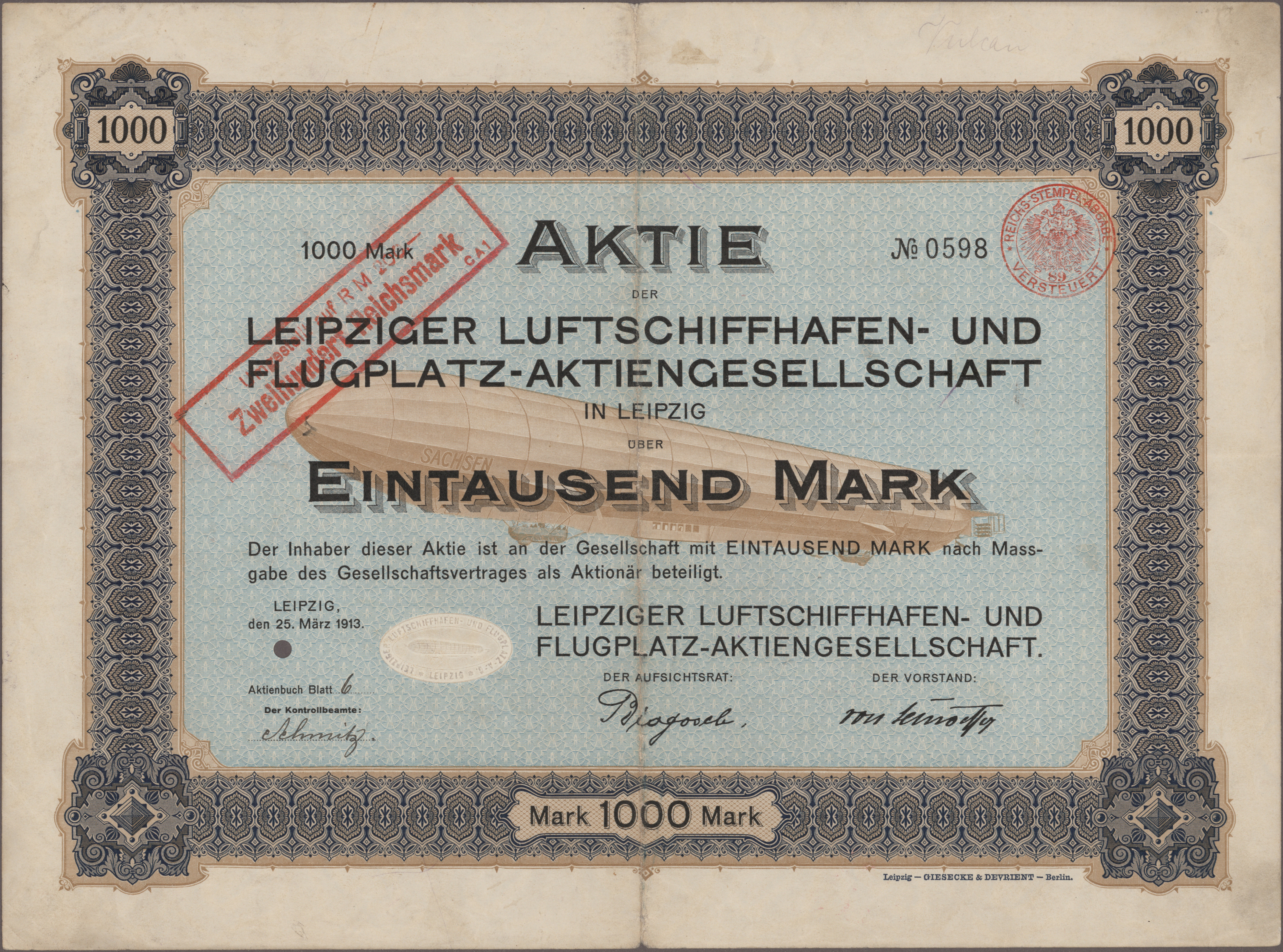 Lot 13692 - alte aktien / wertpapiere  -  Auktionshaus Christoph Gärtner GmbH & Co. KG 53rd AUCTION - Day 6 Coins & Banknotes
