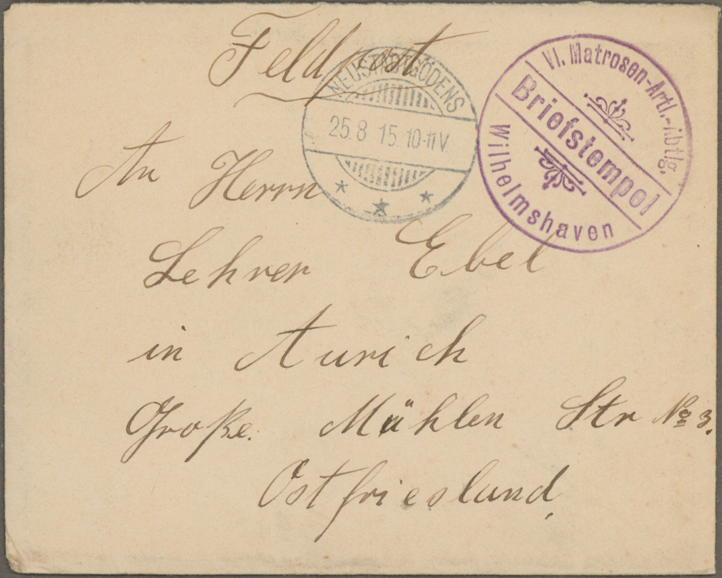 Lot 11015 - feldpost 1. weltkrieg - Auktionshaus Christoph Gärtner GmbH & Co. KG 57th AUCTION - Day 5 Lot 11015 - feldpost 1. weltkrieg - Auktionshaus Christoph Gärtner GmbH & Co. KG 57th AUCTION - Day 5