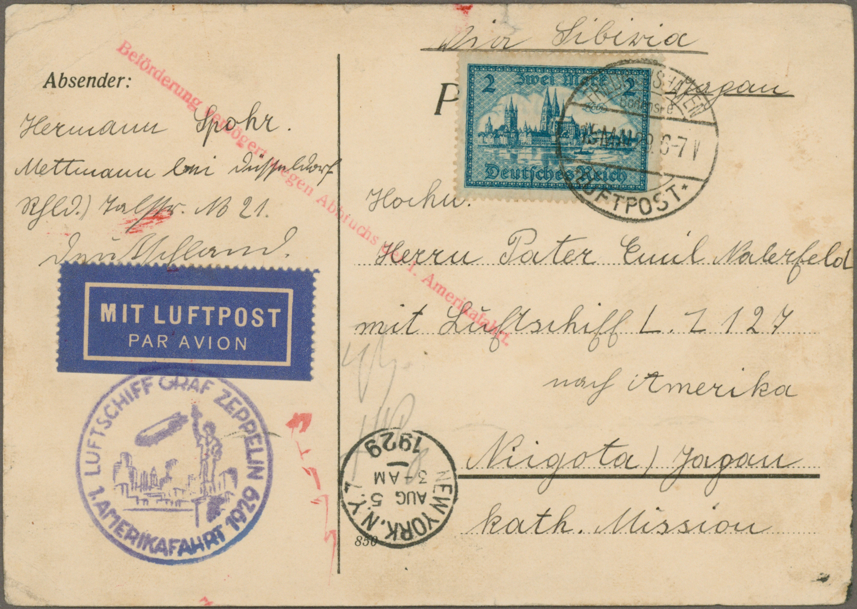 Lot 03136 - zeppelinpost deutschland  -  Auktionshaus Christoph Gärtner GmbH & Co. KG 57th AUCTION - Day 2