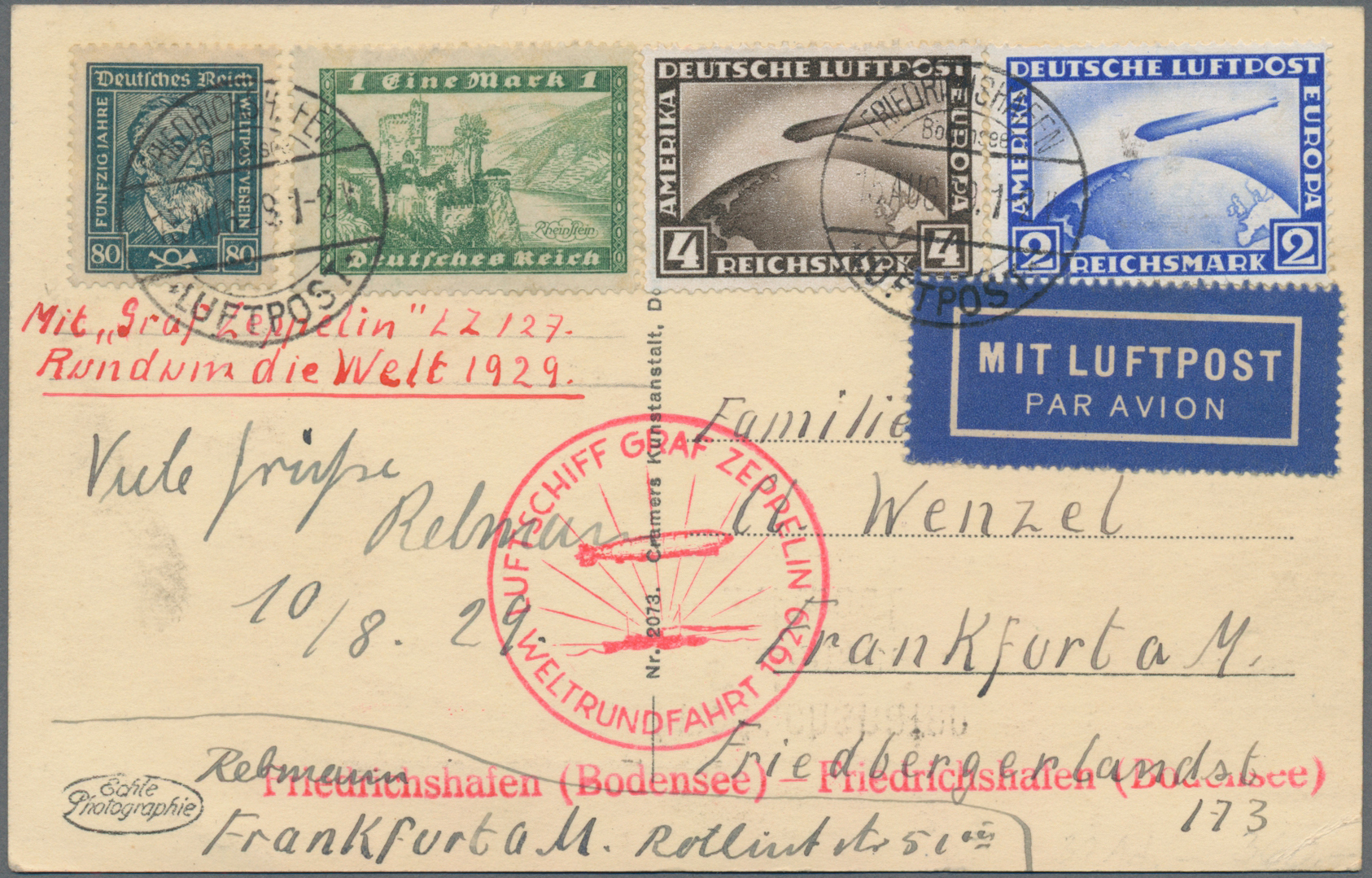 Lot 2256 - zeppelinpost deutschland - Auktionshaus Christoph Gärtner GmbH & Co. KG 59th AUCTION - day 2 Lot 2256 - zeppelinpost deutschland - Auktionshaus Christoph Gärtner GmbH & Co. KG 59th AUCTION - day 2