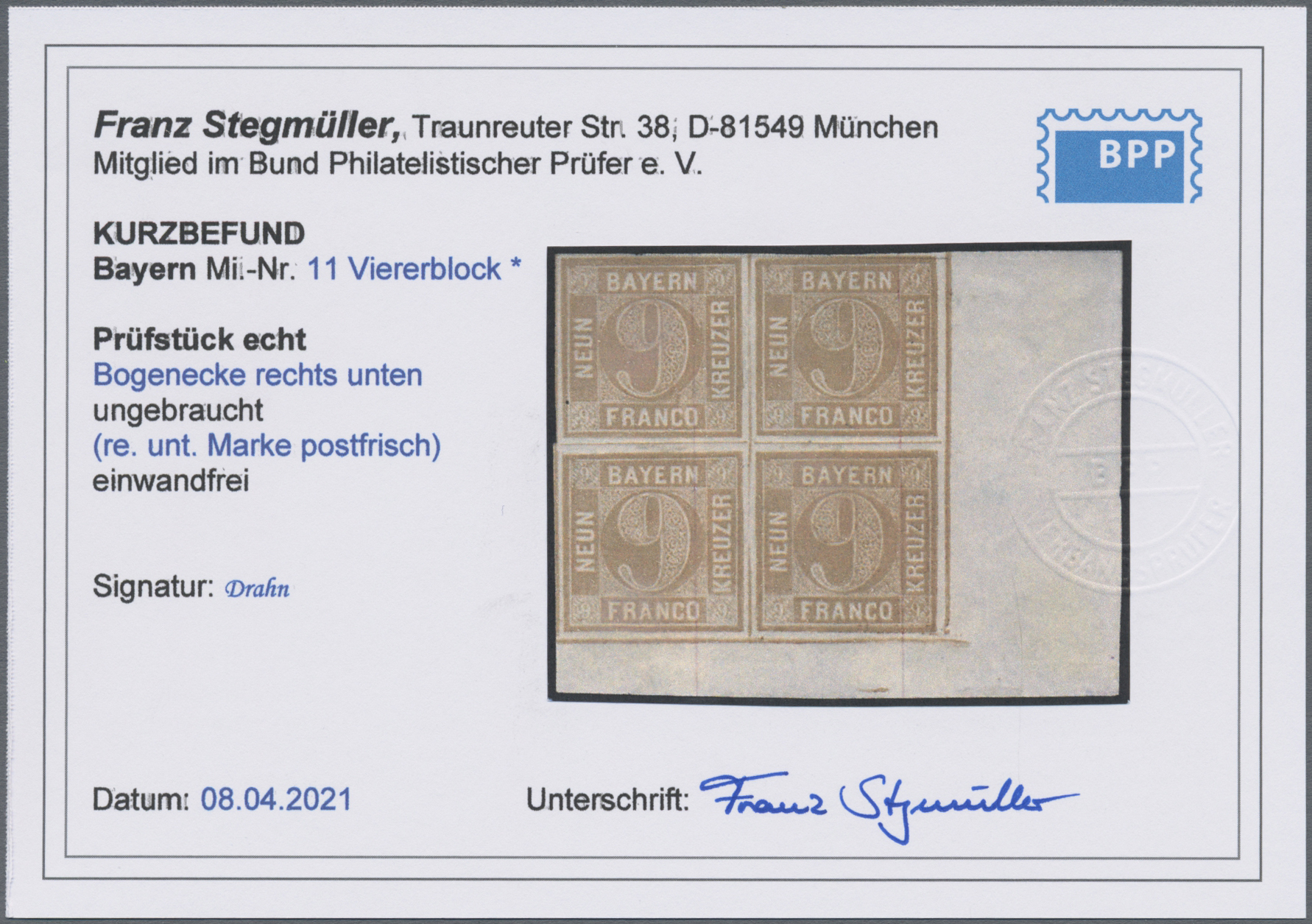 Lot 02207 - Bayern - Marken und Briefe  -  Auktionshaus Christoph Gärtner GmbH & Co. KG 50th Auction Anniversary Auction - Day 7