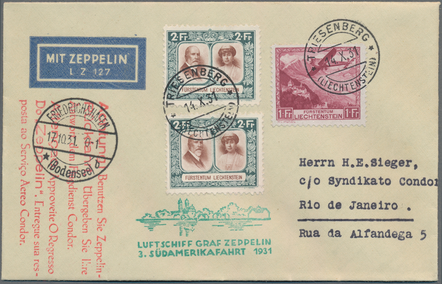 Lot 02306 - zeppelinpost europa - Auktionshaus Christoph Gärtner GmbH & Co. KG 58th AUCTION - Day 2 Lot 02306 - zeppelinpost europa - Auktionshaus Christoph Gärtner GmbH & Co. KG 58th AUCTION - Day 2