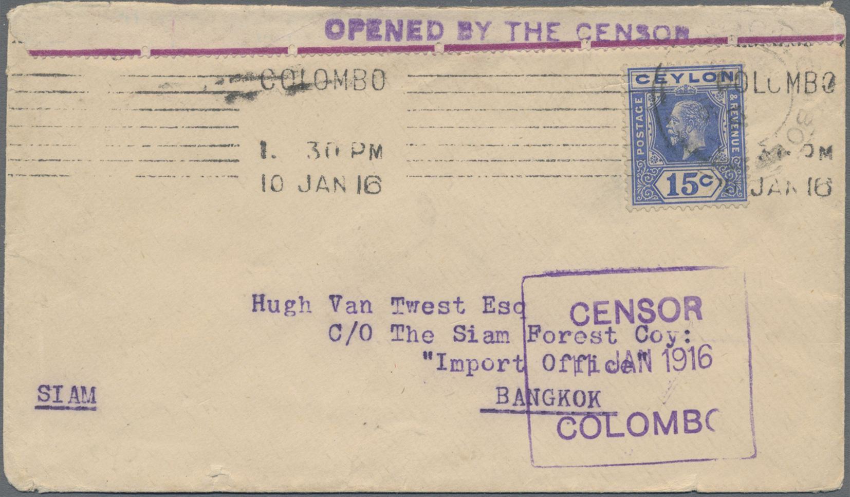 Lot 02630 - Thailand - Incoming Mail  -  Auktionshaus Christoph Gärtner GmbH & Co. KG 57th AUCTION - Day 2