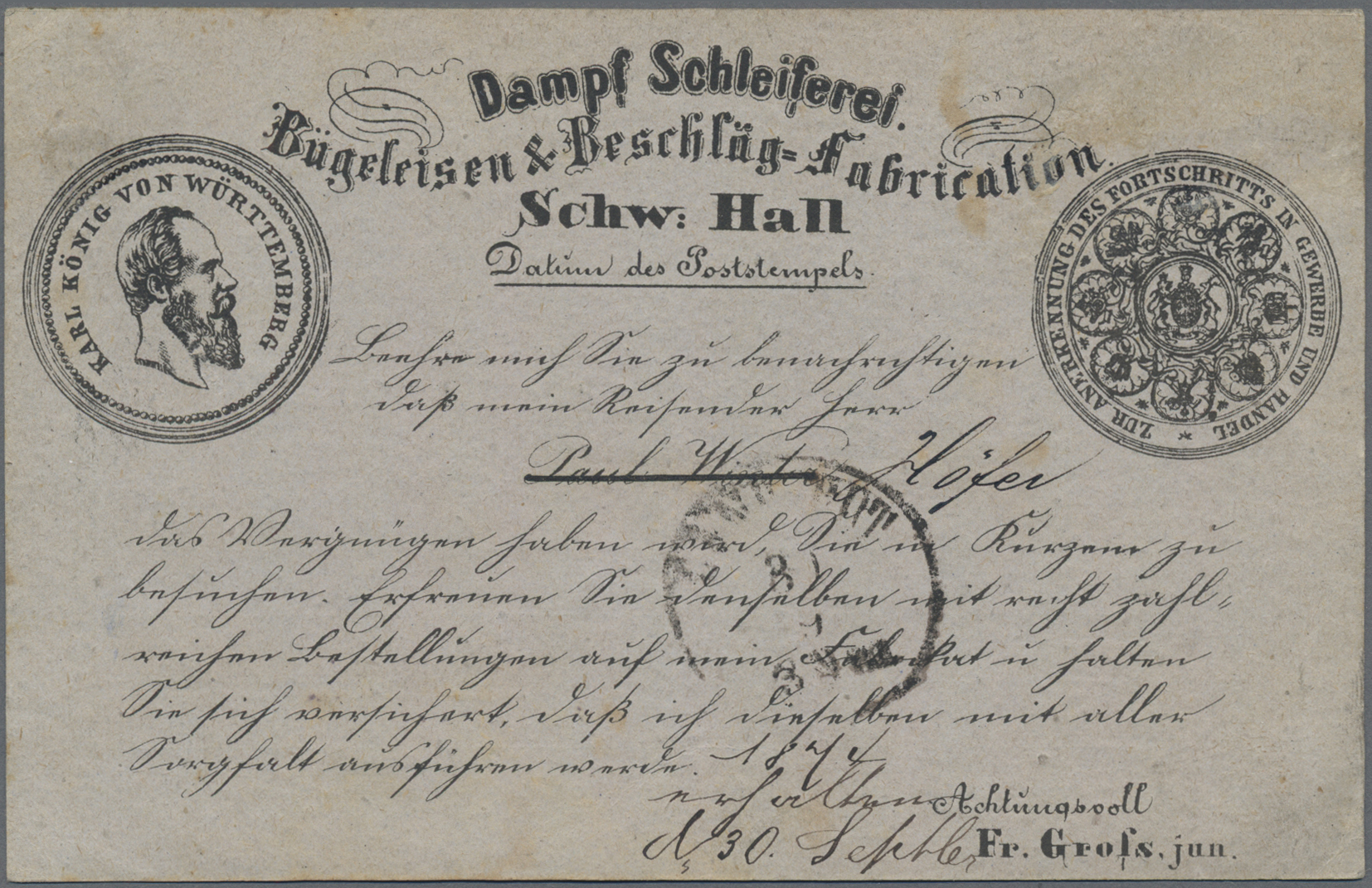 Lot 05286 - württemberg - privatganzsachen  -  Auktionshaus Christoph Gärtner GmbH & Co. KG 55th AUCTION - Day 3
