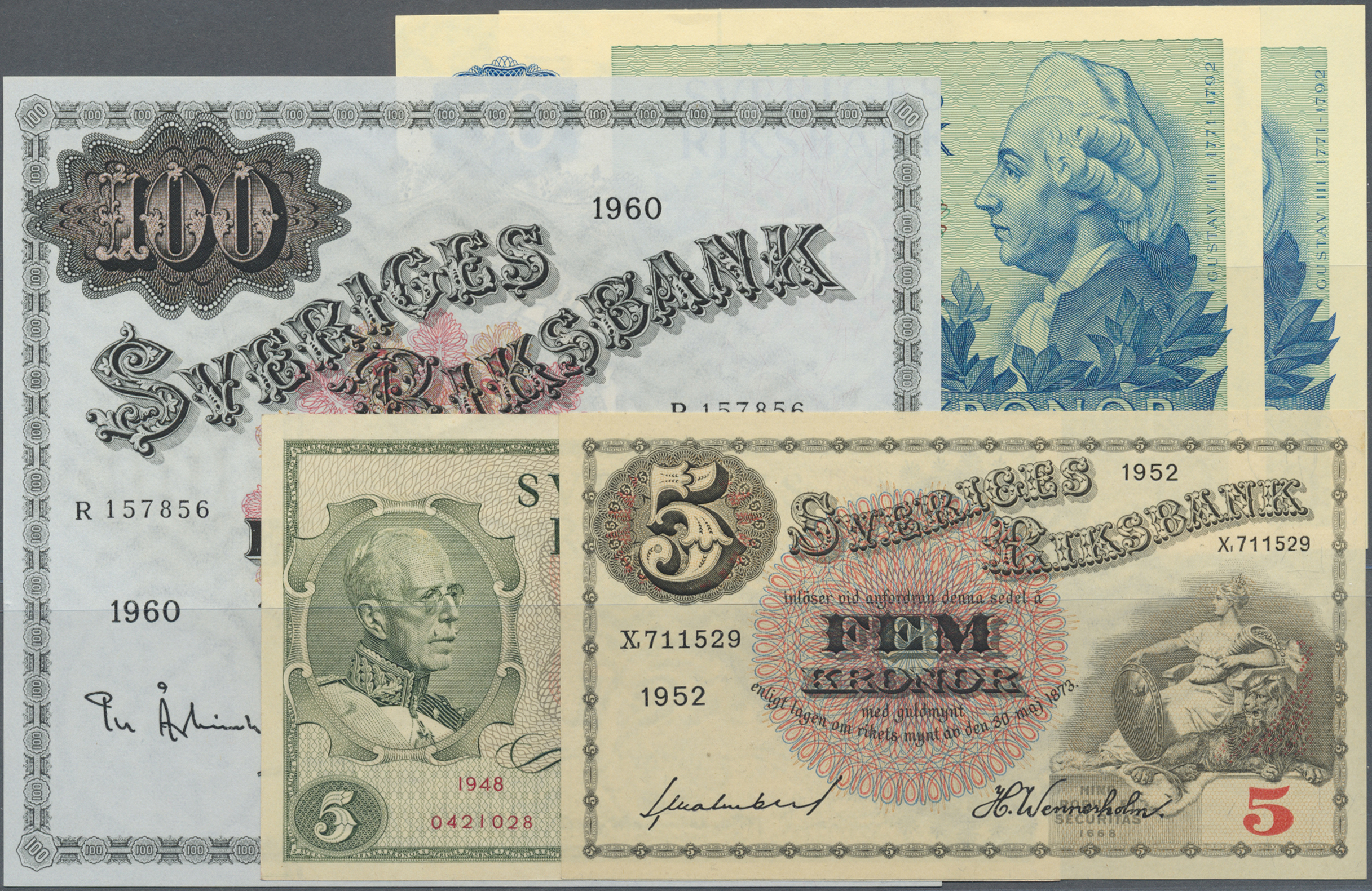 Stamp Auction Sweden Schweden Banknoten Bank Notes Auction