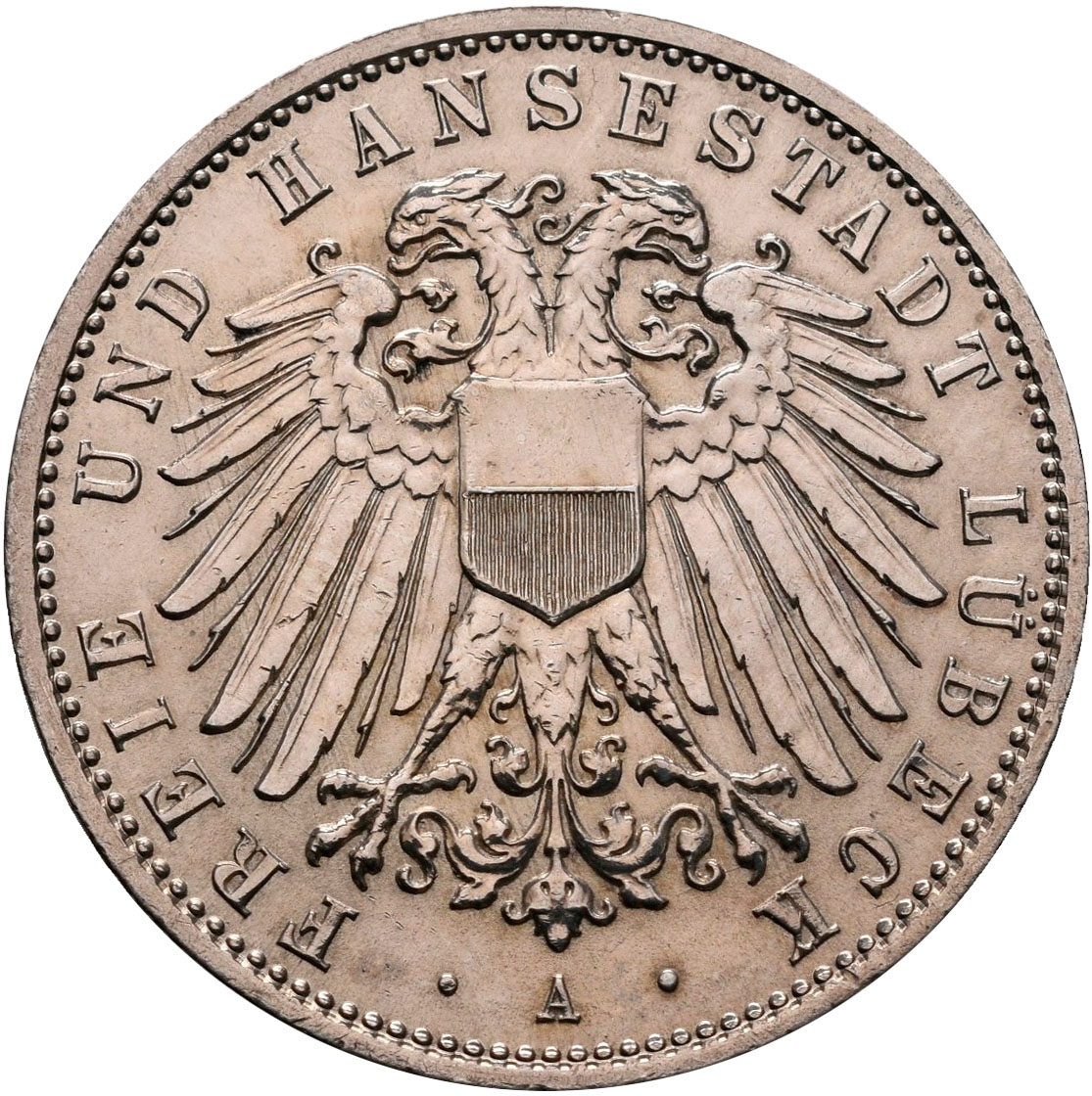 Lot 00319 - Lübeck | Umlaufmünzen 2 Mark bis 5 Mark - Deutsches Kaiserreich  -  Auktionshaus Christoph Gärtner GmbH & Co. KG 58th AUCTION - Day 1