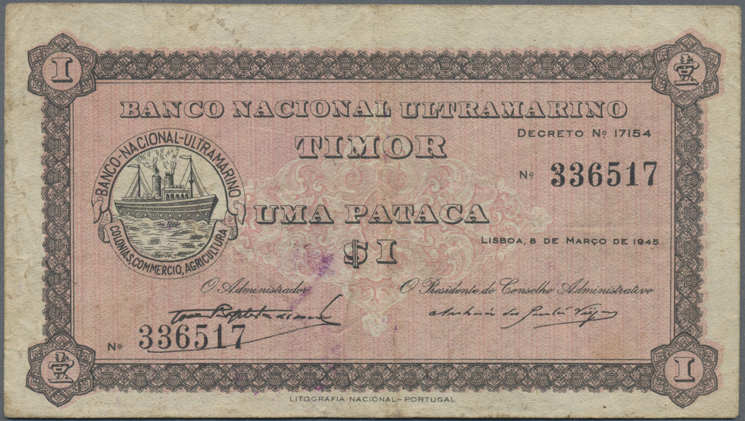 Lot 02680 - Timor | Banknoten - Auktionshaus Christoph Gärtner GmbH & Co. KG Sale #45 Banknotes Worldwide Lot 02680 - Timor | Banknoten - Auktionshaus Christoph Gärtner GmbH & Co. KG Sale #45 Banknotes Worldwide