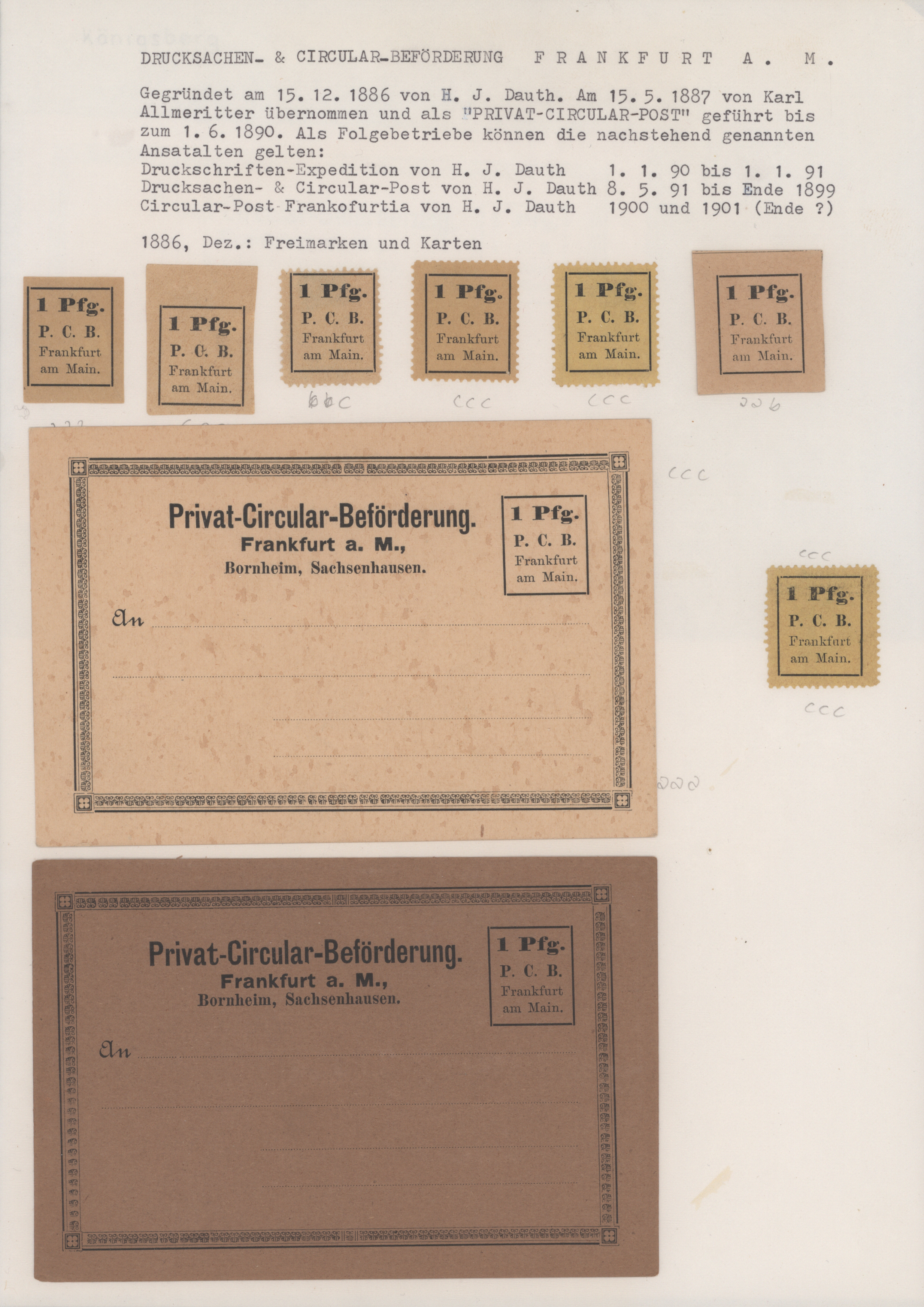 Lot 10312 - Deutsches Reich - Privatpost (Stadtpost) - Auktionshaus Christoph Gärtner GmbH & Co. KG 58th AUCTION - Day 3 Lot 10312 - Deutsches Reich - Privatpost (Stadtpost) - Auktionshaus Christoph Gärtner GmbH & Co. KG 58th AUCTION - Day 3