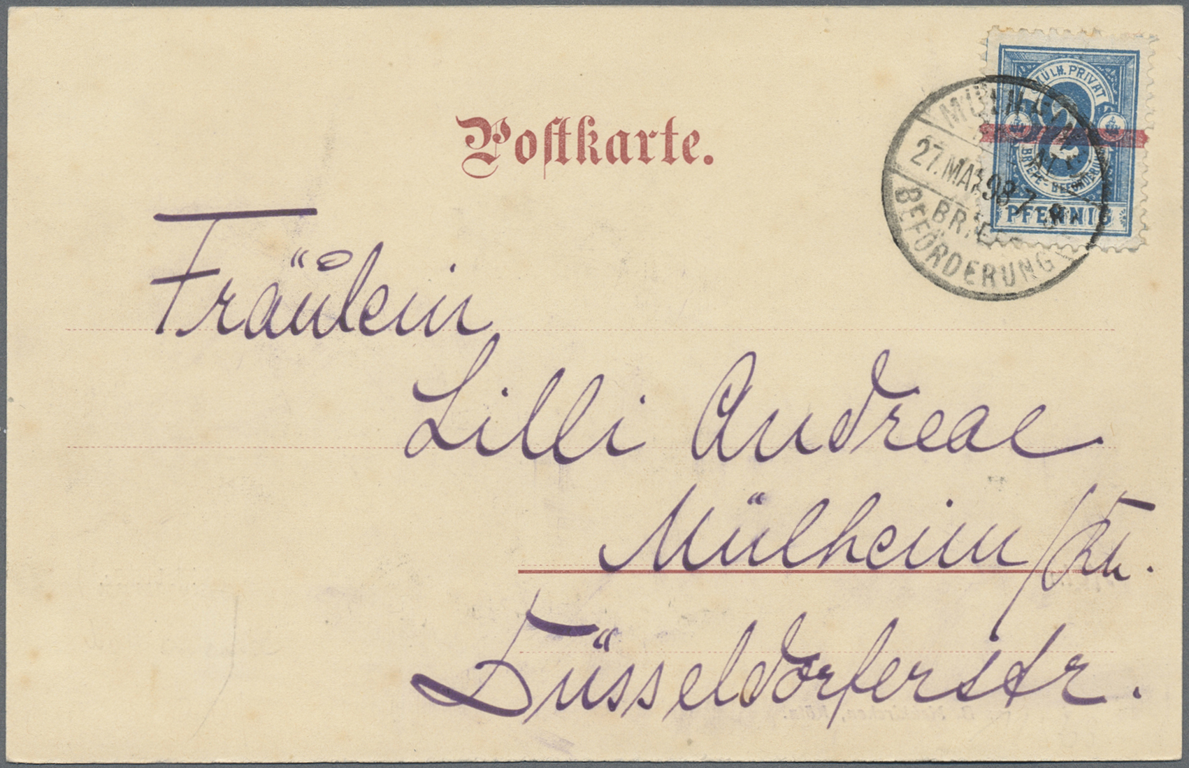 Lot 10431 - Deutsches Reich - Privatpost (Stadtpost) - Auktionshaus Christoph Gärtner GmbH & Co. KG 58th AUCTION - Day 3 Lot 10431 - Deutsches Reich - Privatpost (Stadtpost) - Auktionshaus Christoph Gärtner GmbH & Co. KG 58th AUCTION - Day 3