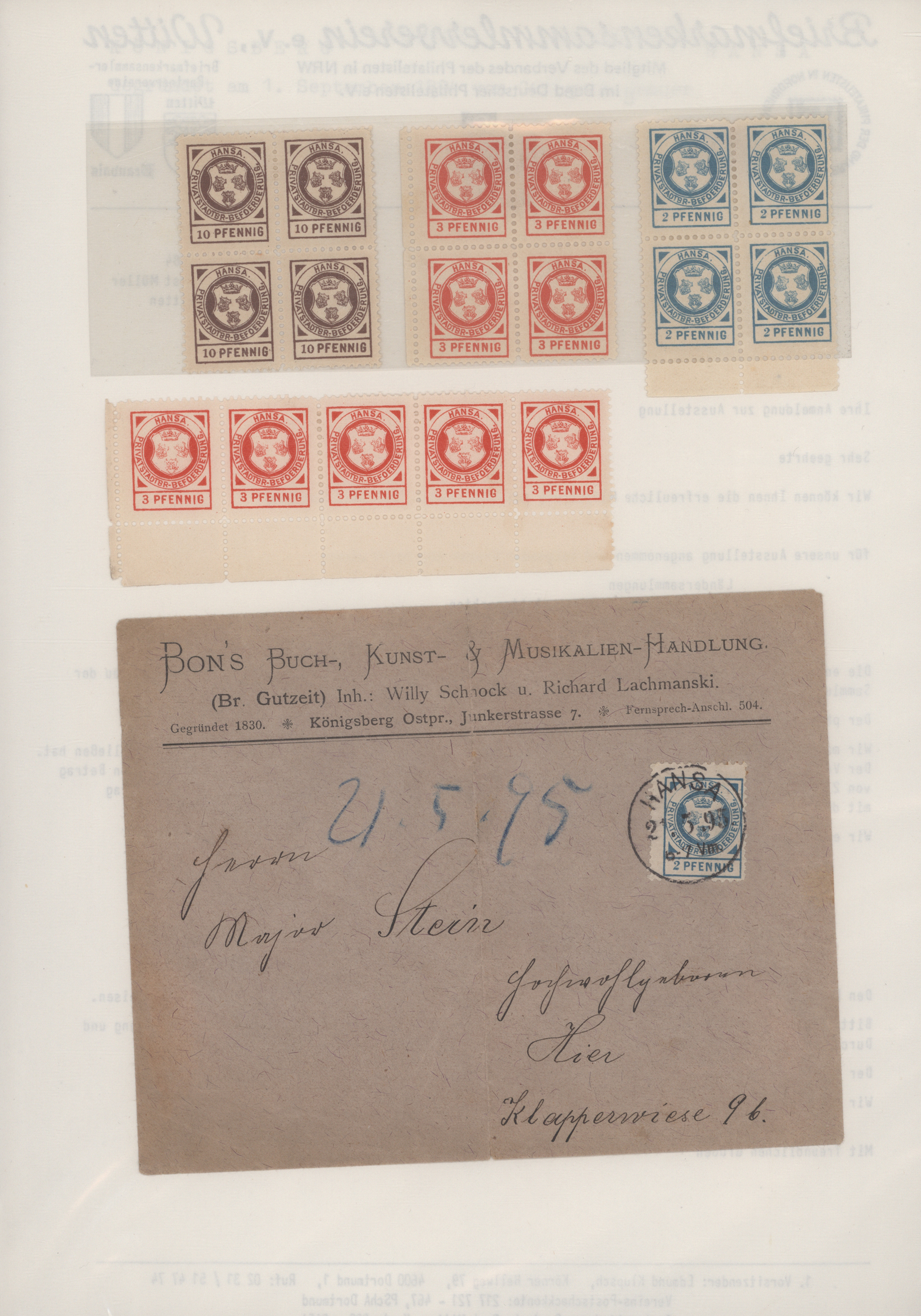 Lot 10382 - Deutsches Reich - Privatpost (Stadtpost)  -  Auktionshaus Christoph Gärtner GmbH & Co. KG 58th AUCTION - Day 3