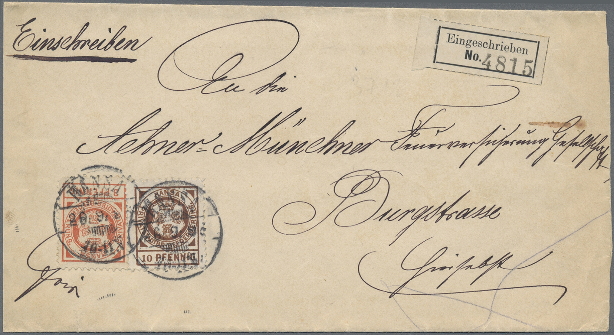 Lot 10381 - Deutsches Reich - Privatpost (Stadtpost)  -  Auktionshaus Christoph Gärtner GmbH & Co. KG 58th AUCTION - Day 3