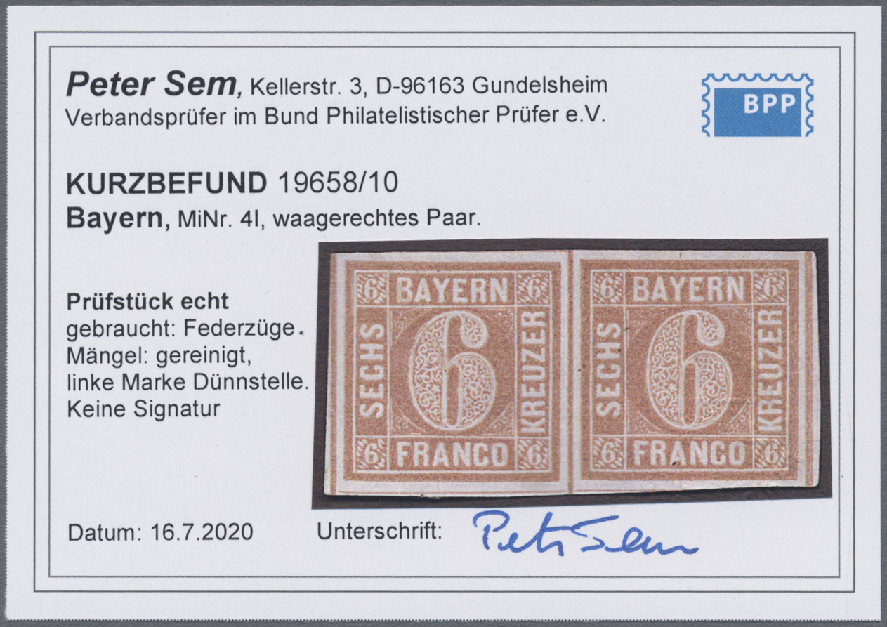 Lot 02116 - Bayern - Marken und Briefe  -  Auktionshaus Christoph Gärtner GmbH & Co. KG 50th Auction Anniversary Auction - Day 7