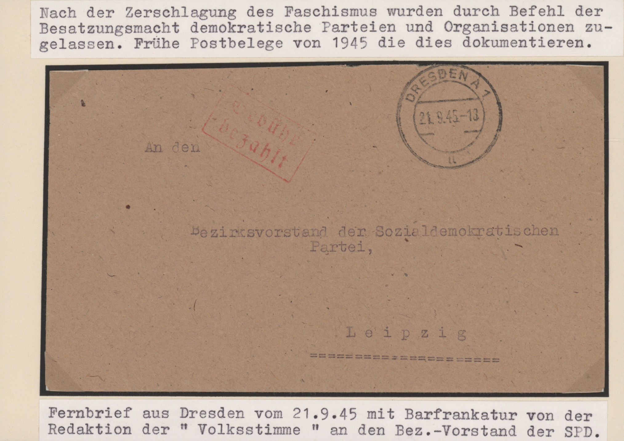 Lot 11291 - Alliierte Besetzung - Gebühr Bezahlt - Auktionshaus Christoph Gärtner GmbH & Co. KG 57th AUCTION - Day 5 Lot 11291 - Alliierte Besetzung - Gebühr Bezahlt - Auktionshaus Christoph Gärtner GmbH & Co. KG 57th AUCTION - Day 5