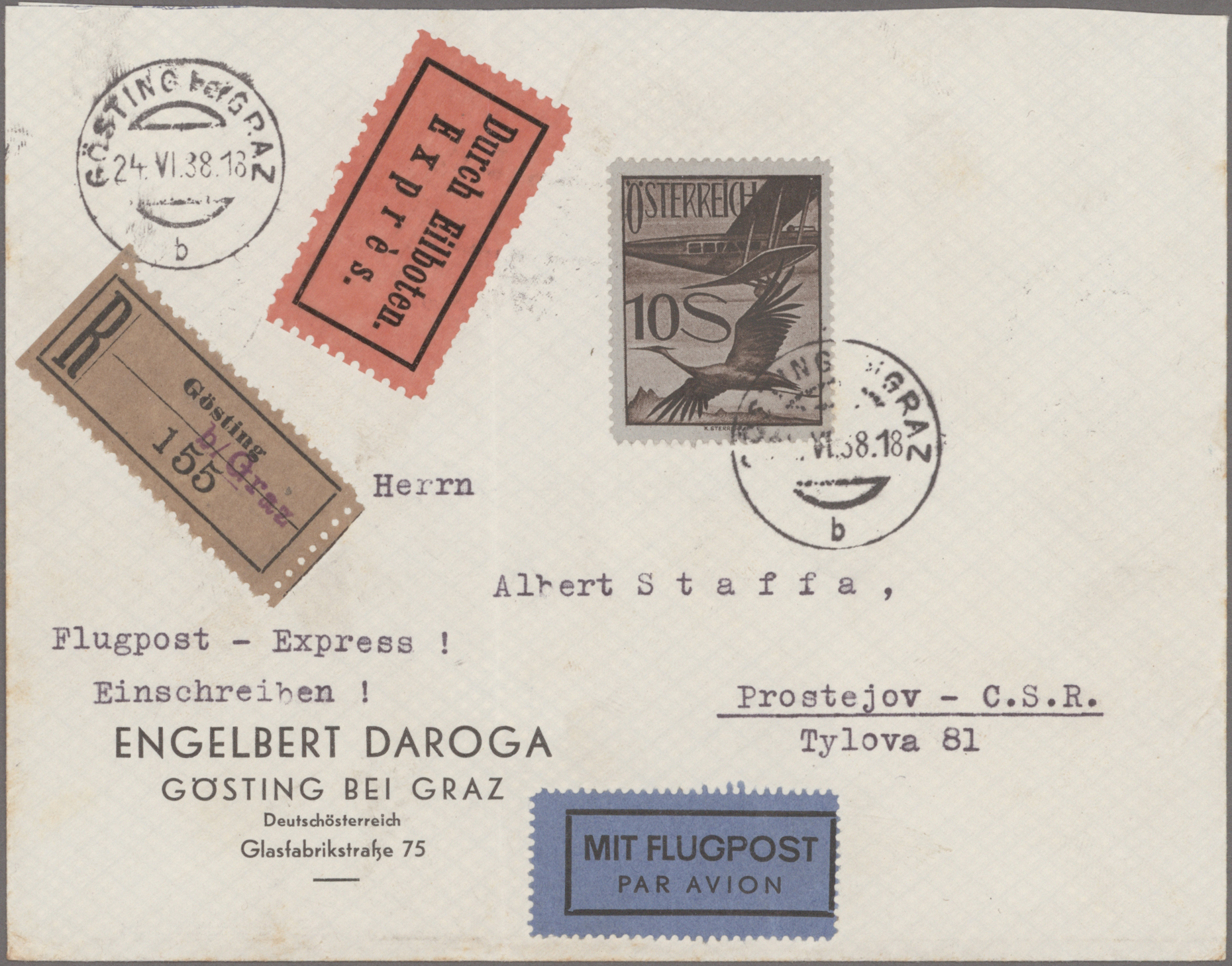 Lot 09548 - österreich - flugpost  -  Auktionshaus Christoph Gärtner GmbH & Co. KG 56th AUCTION - Day 4