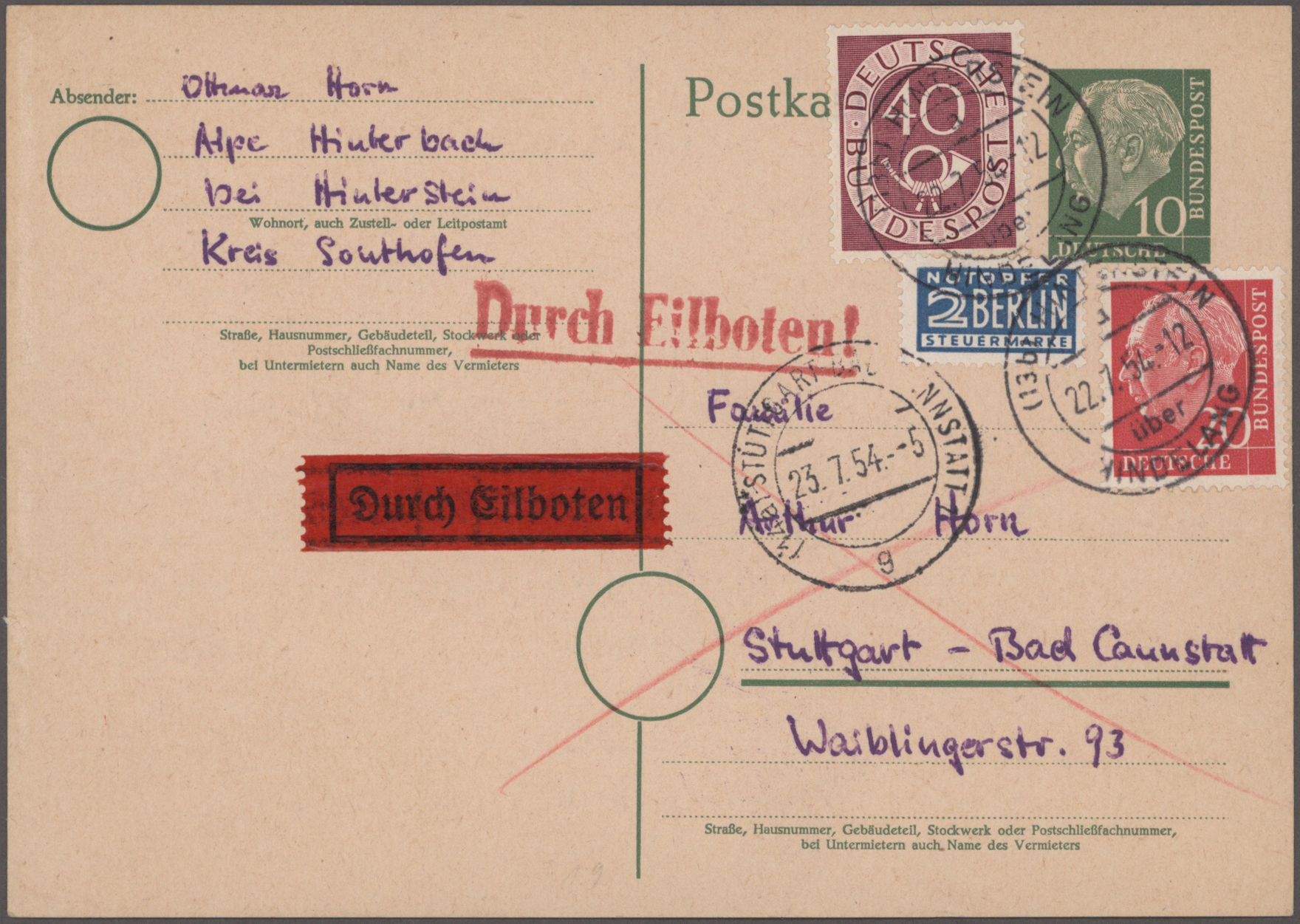Lot 12068 - Bundesrepublik - Ganzsachen - Auktionshaus Christoph Gärtner GmbH & Co. KG 57th AUCTION - Day 5 Lot 12068 - Bundesrepublik - Ganzsachen - Auktionshaus Christoph Gärtner GmbH & Co. KG 57th AUCTION - Day 5