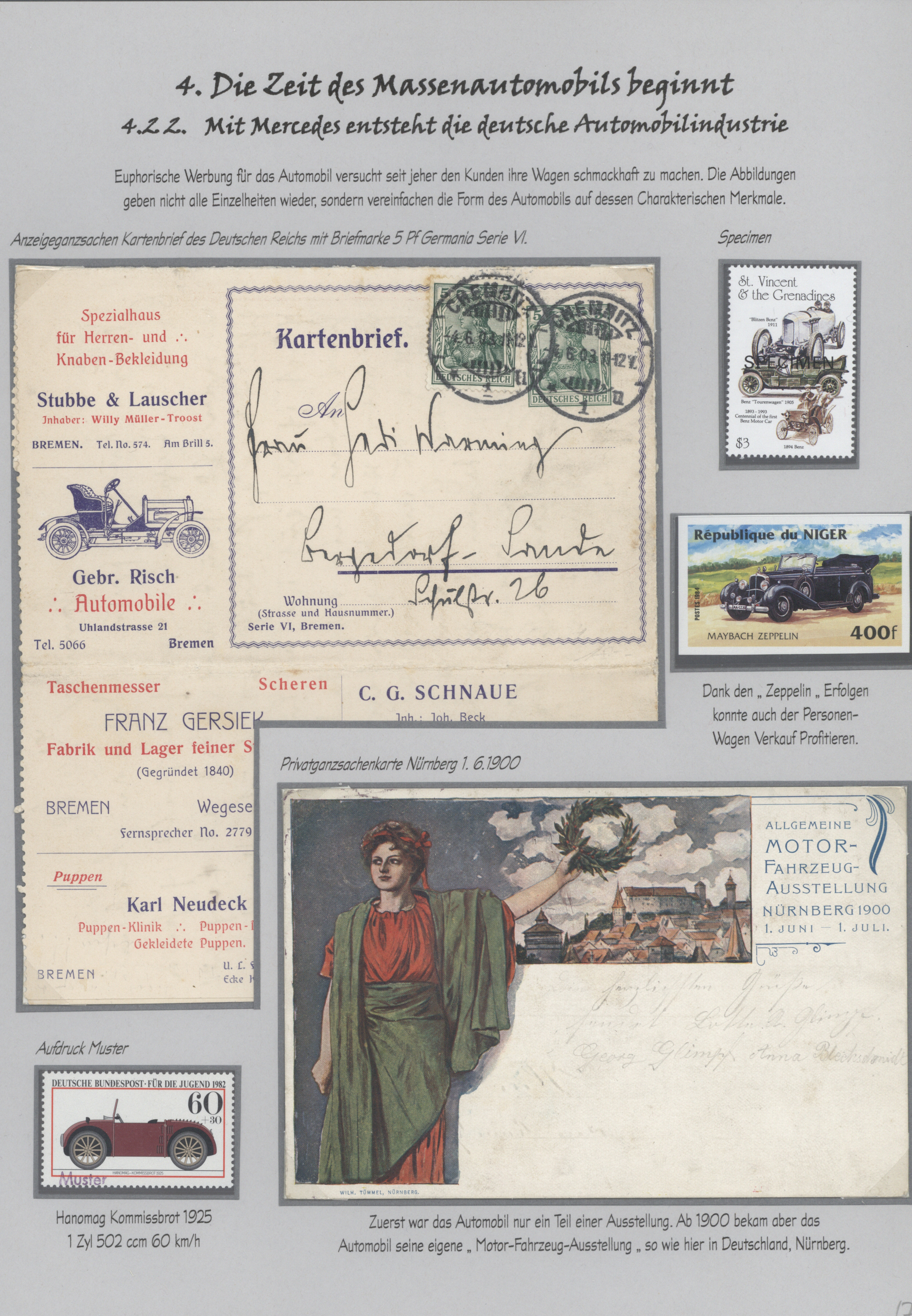 Stamp Auction Thematik Verkehr Auto Traffic Car Collections