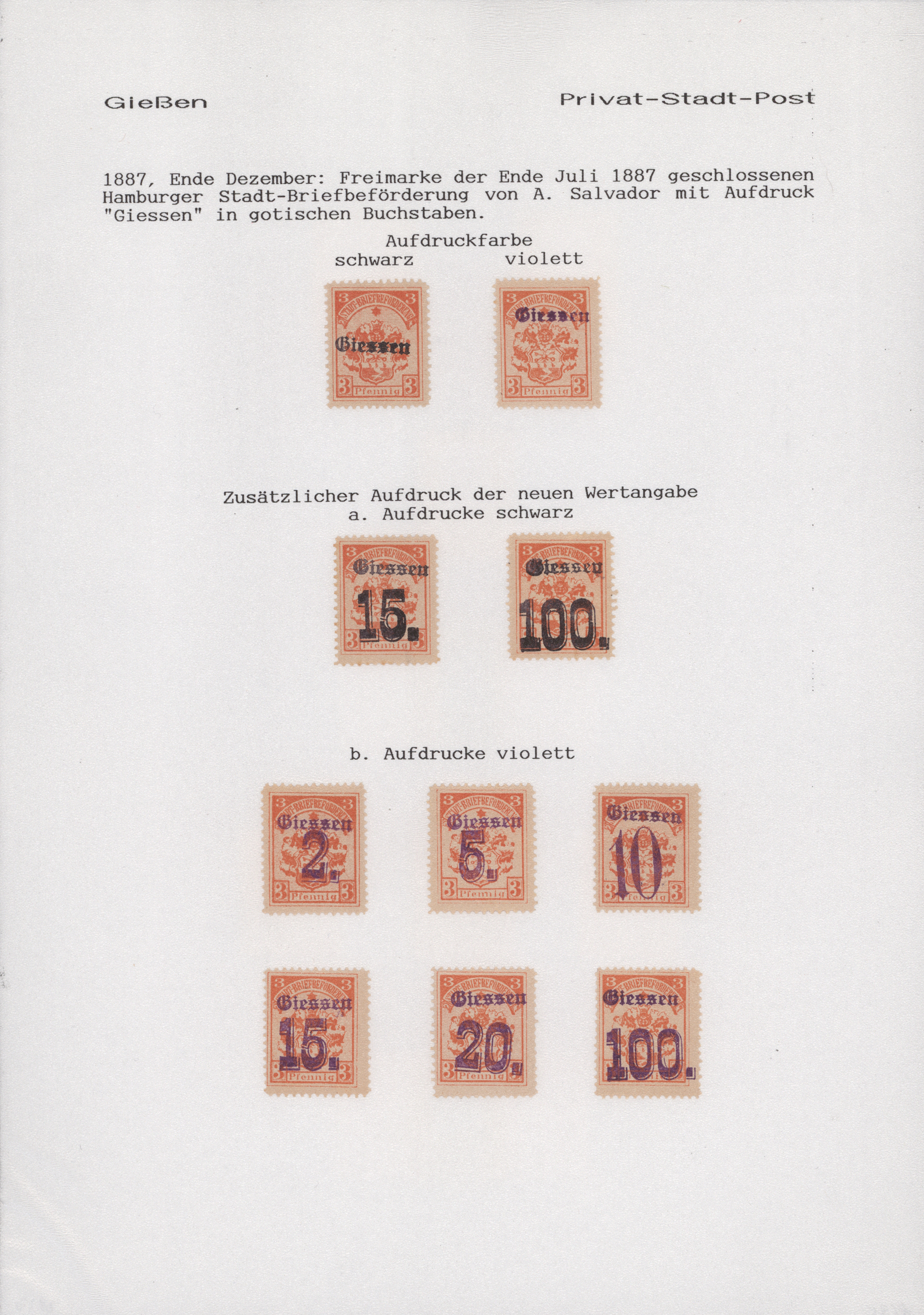 Lot 10330 - Deutsches Reich - Privatpost (Stadtpost)  -  Auktionshaus Christoph Gärtner GmbH & Co. KG 58th AUCTION - Day 3