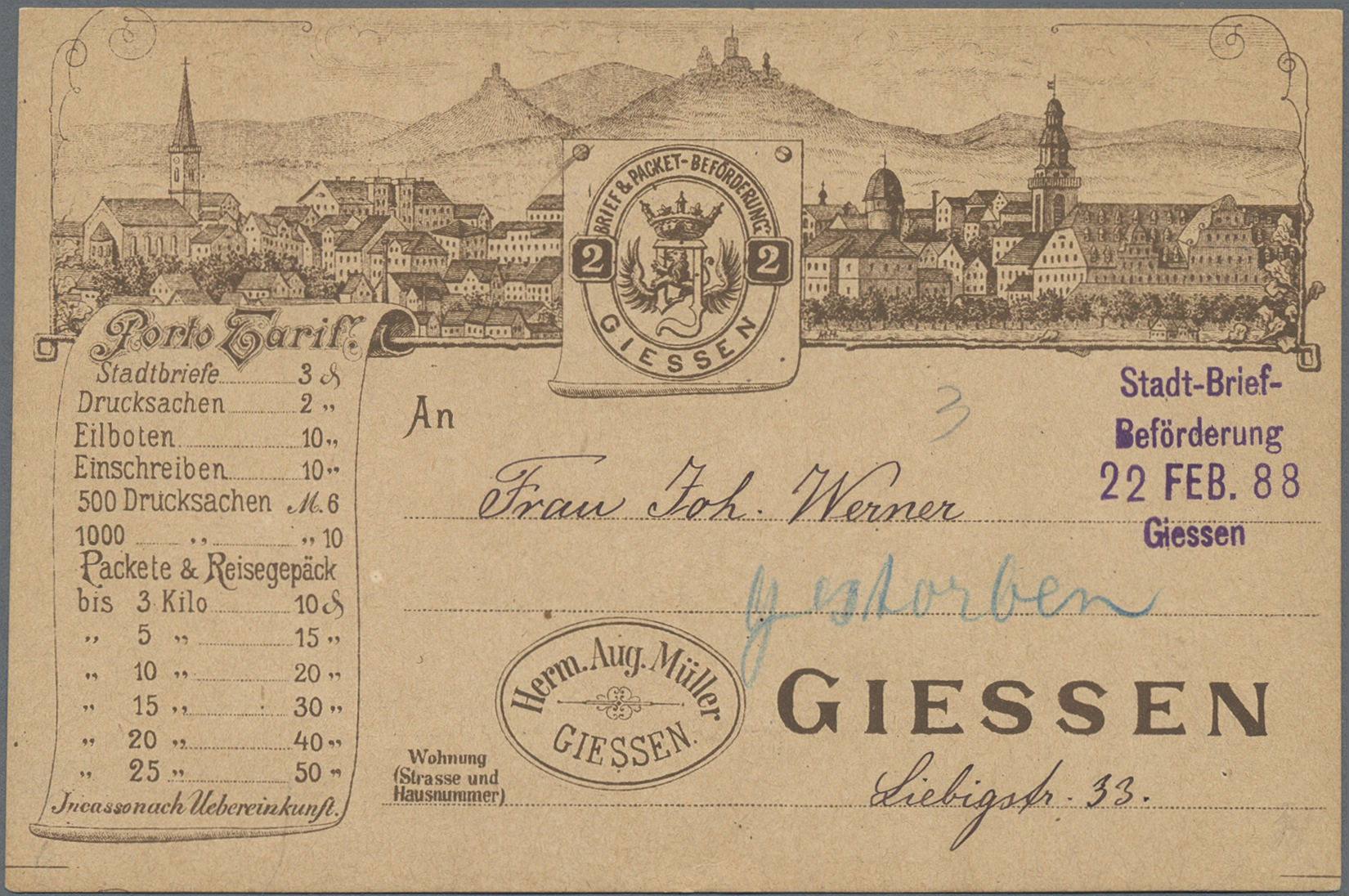 Lot 10327 - Deutsches Reich - Privatpost (Stadtpost)  -  Auktionshaus Christoph Gärtner GmbH & Co. KG 58th AUCTION - Day 3